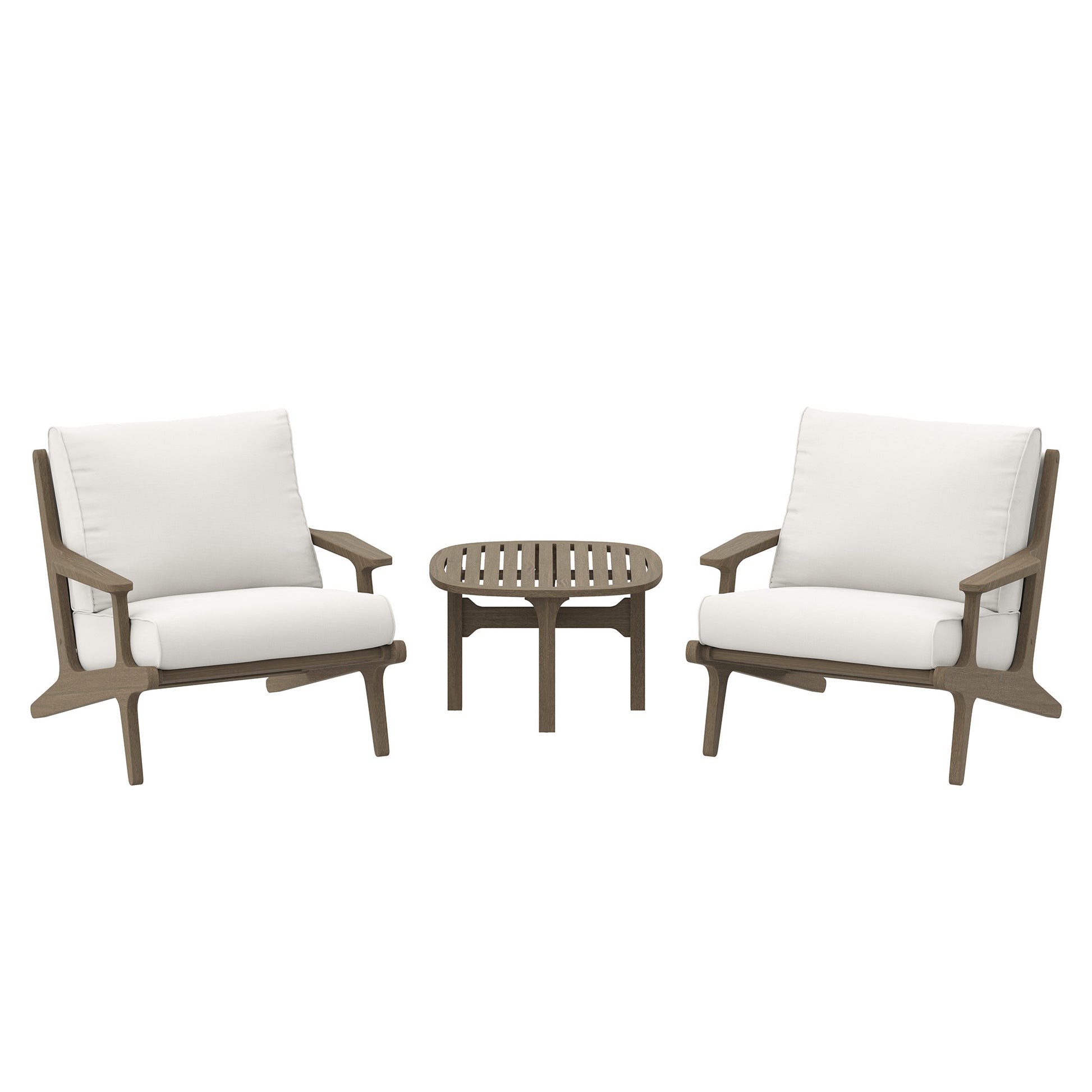 Saratoga 3-Piece Outdoor Teak Wood Furniture Set with Lounge Chairs and Side Table
