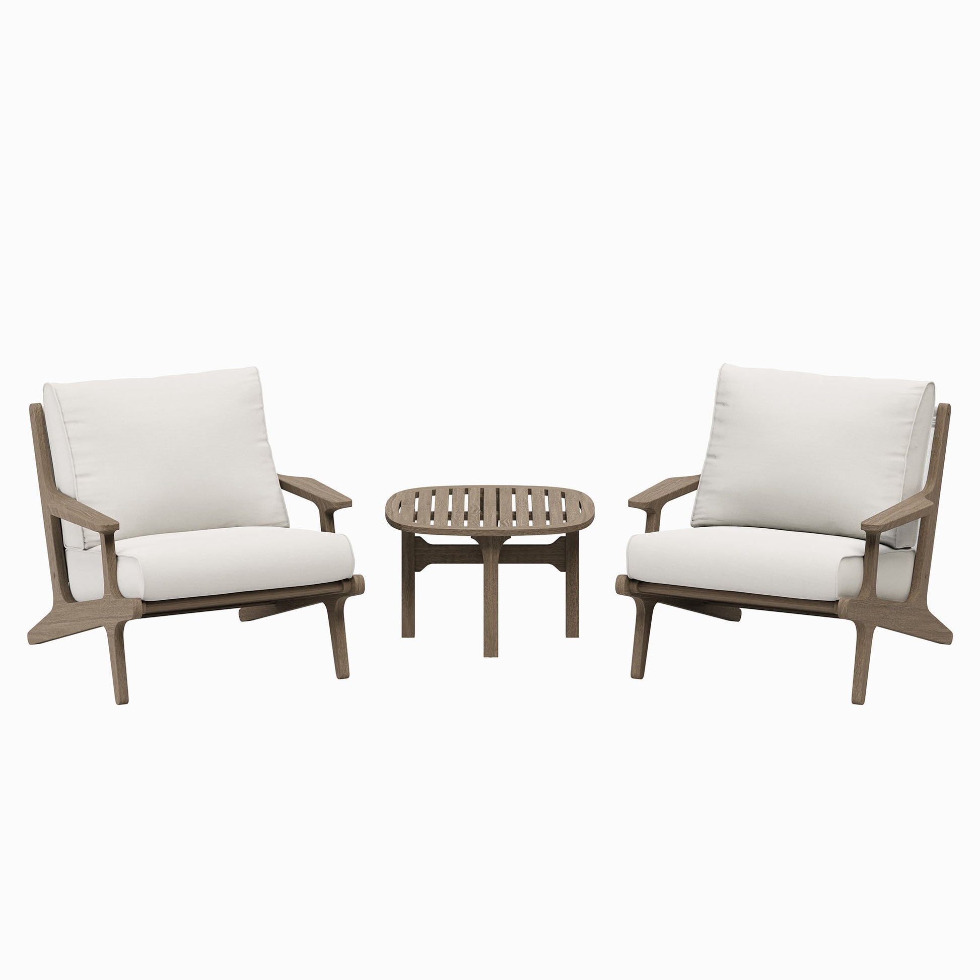 Saratoga 3-Piece Outdoor Teak Wood Furniture Set with Lounge Chairs and Side Table