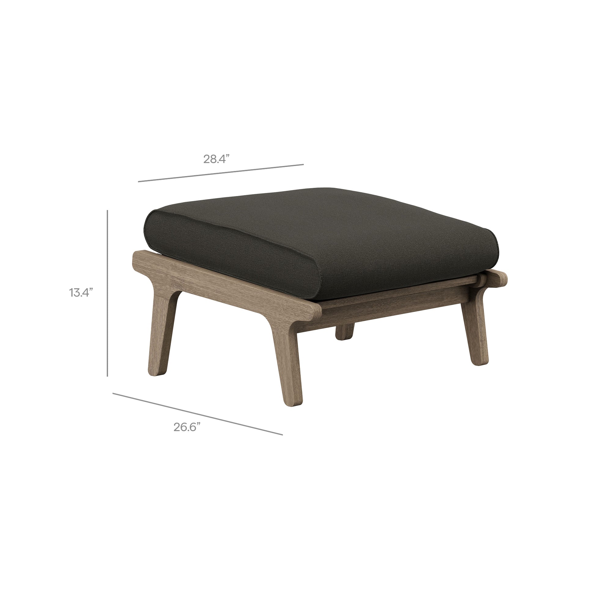 Saratoga Outdoor Teak Wood Chair and Ottoman Set