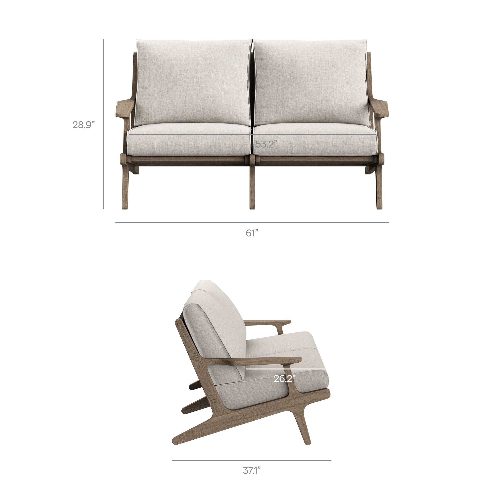 Saratoga 4-Piece Outdoor Teak Wood Furniture Set