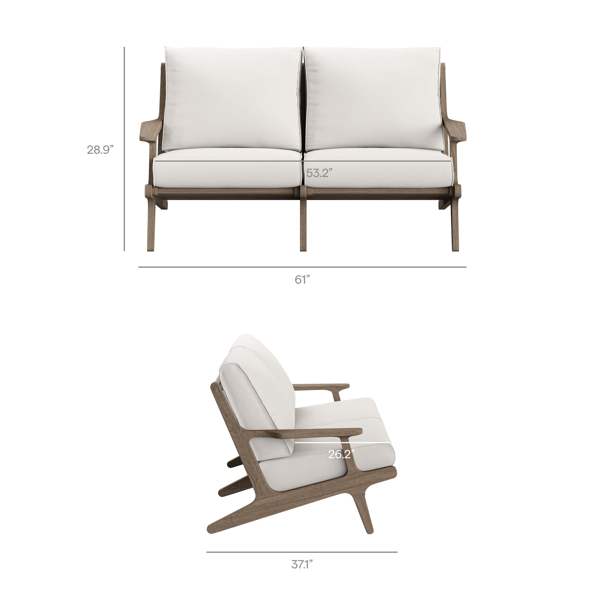 Saratoga 4-Piece Outdoor Teak Wood Furniture Set
