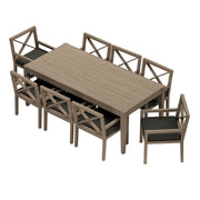 Northlake 9-Piece Outdoor Teak Wood Dining Set - Weathered Gray Flint