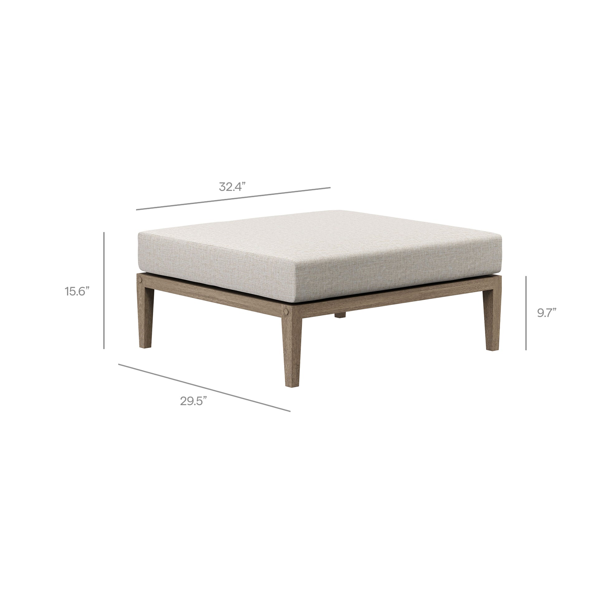 Northlake Outdoor Teak Wood Loveseat and Ottoman Set