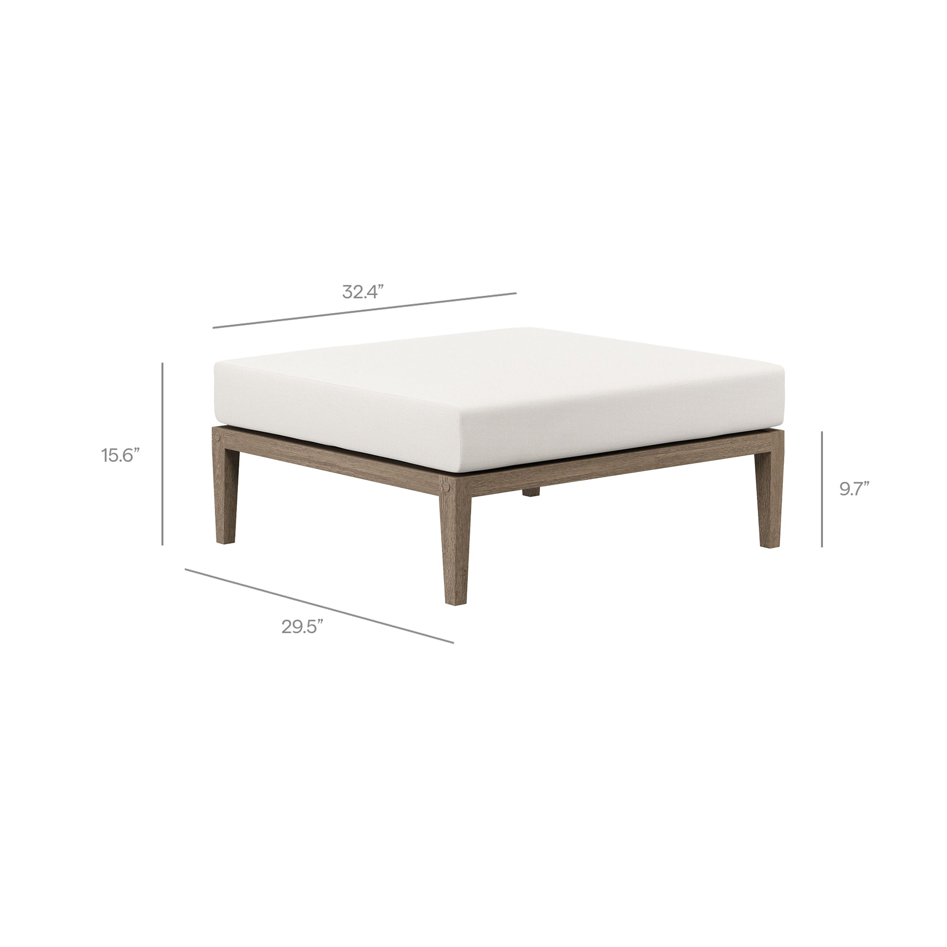 Northlake Outdoor Teak Wood Loveseat and Ottoman Set