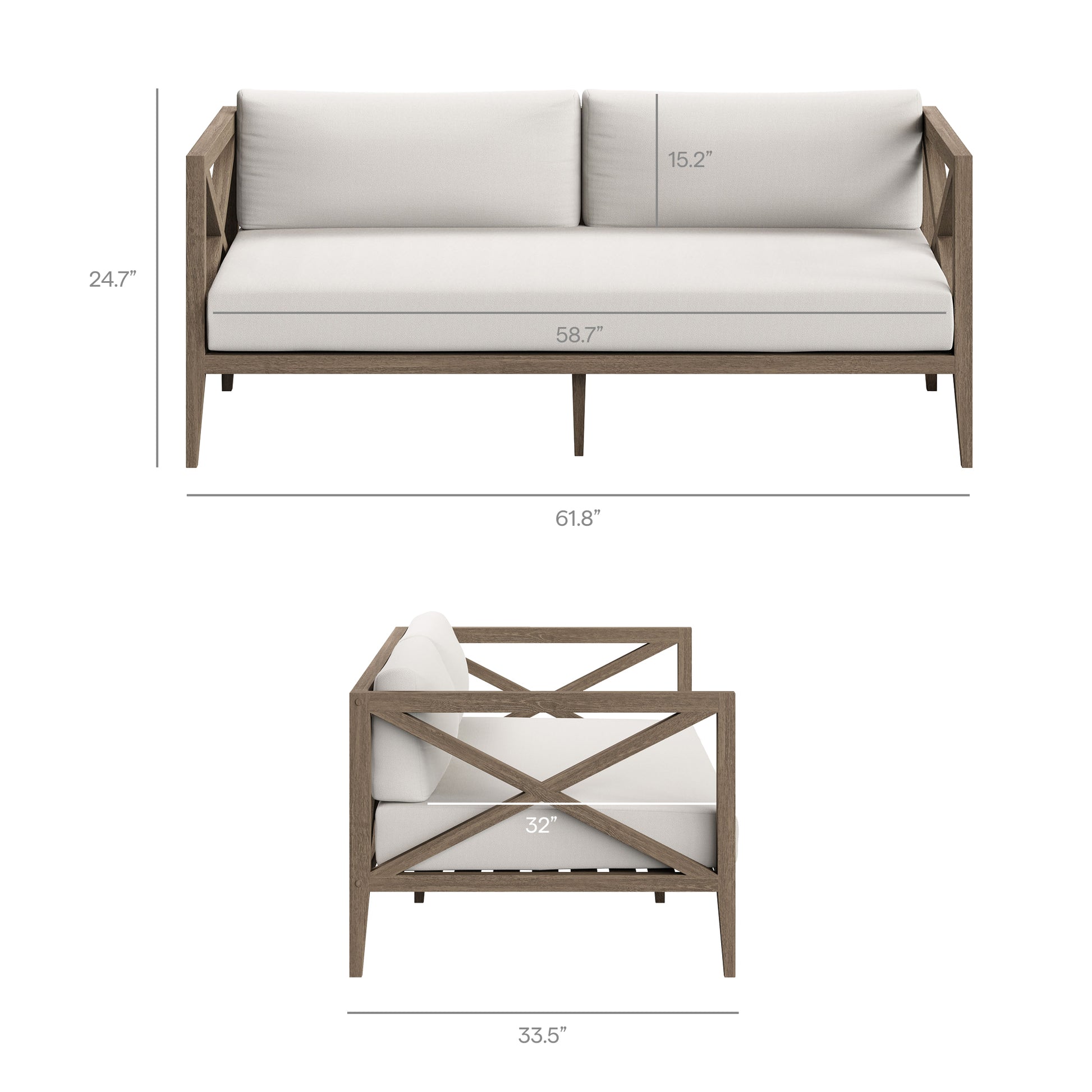 Northlake 5-Piece Outdoor Teak Wood Furniture Set