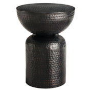Mella Metal Hammered Side Table - Black