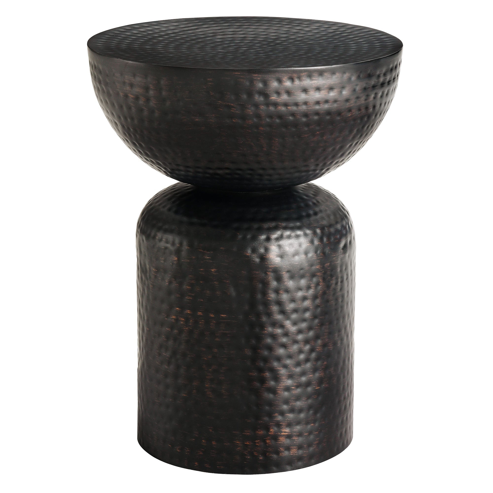 Mella Metal Hammered Side Table - Black