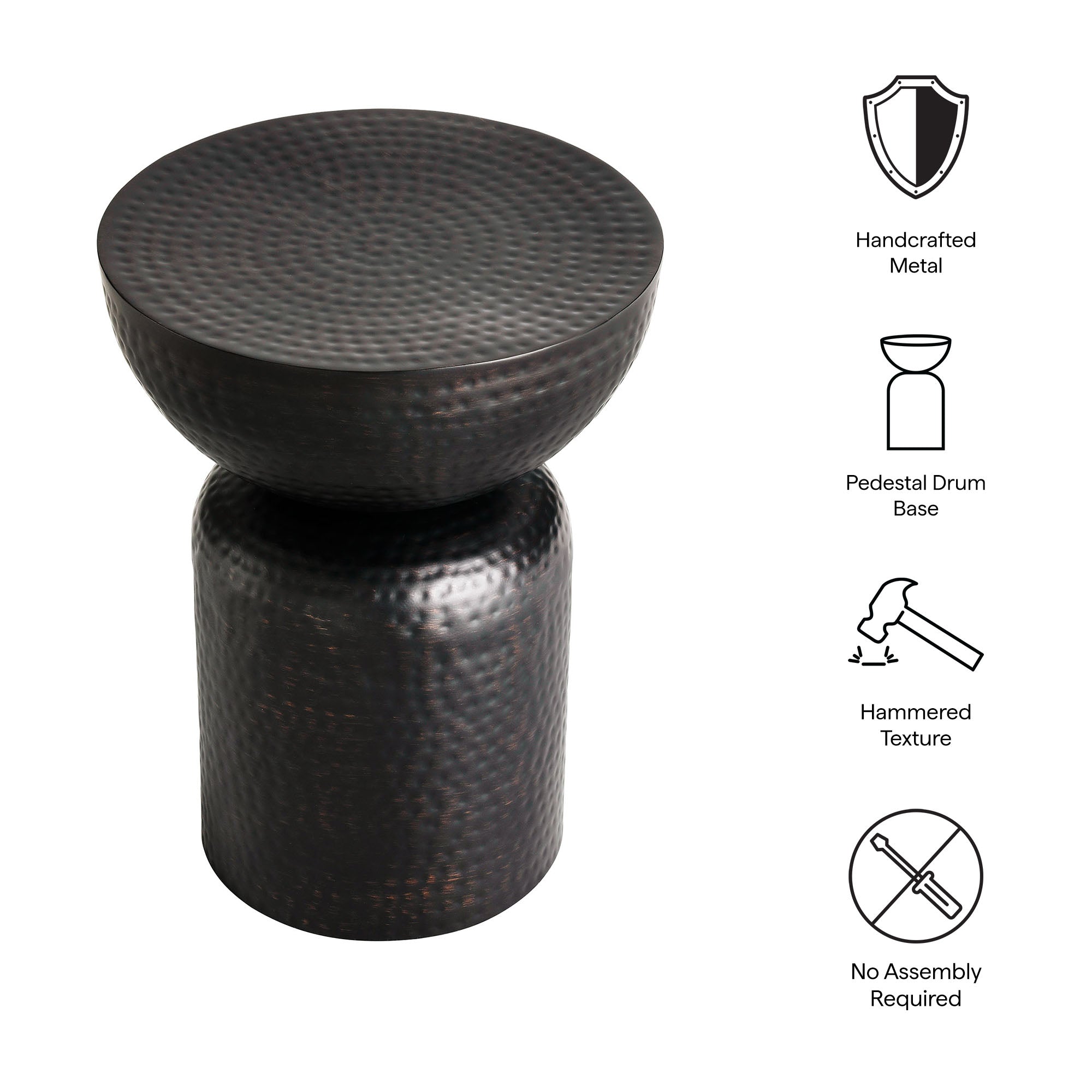 Mella Metal Hammered Side Table