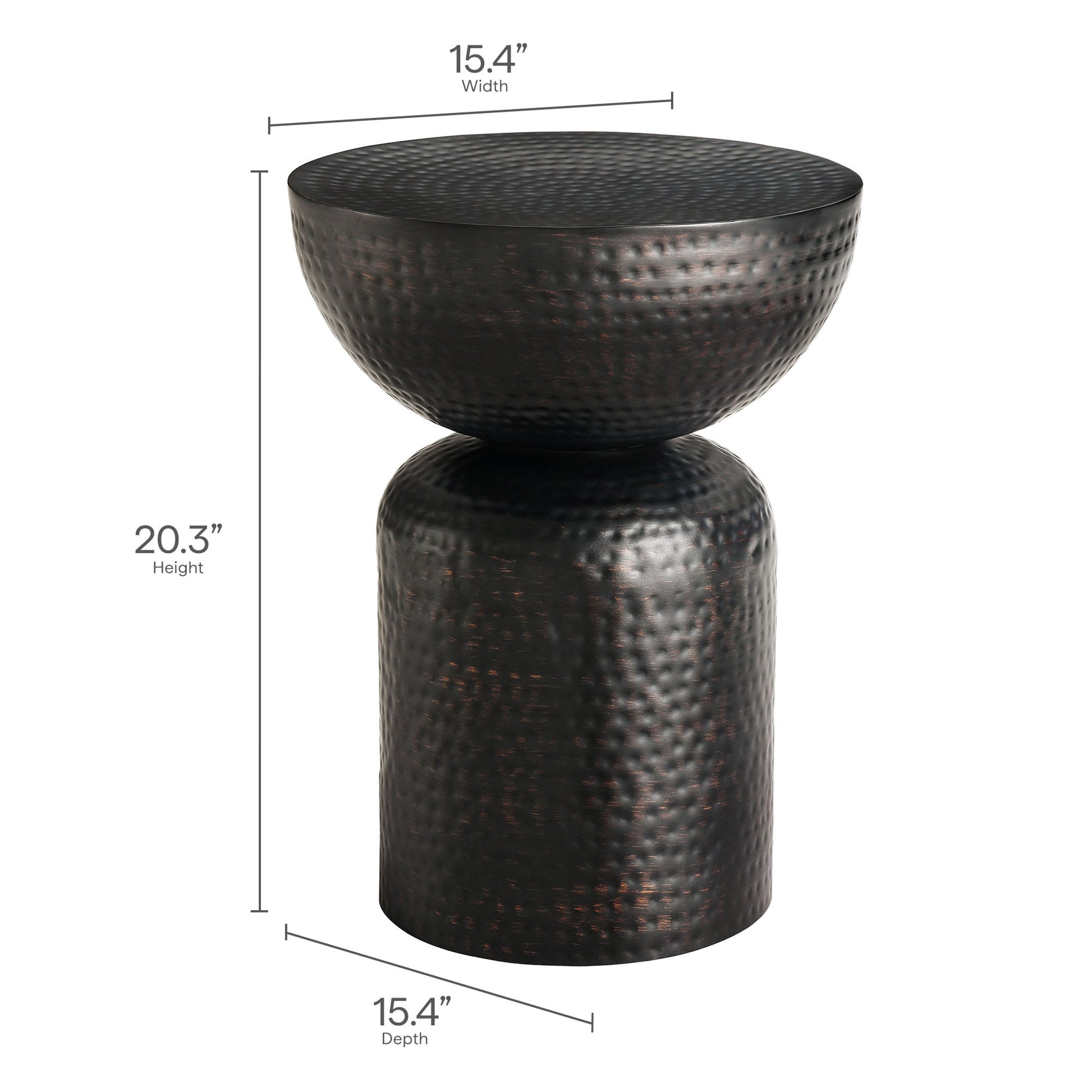 Mella Metal Hammered Side Table