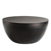 Mella 32 Inch Metal Hammered Coffee Table - Black