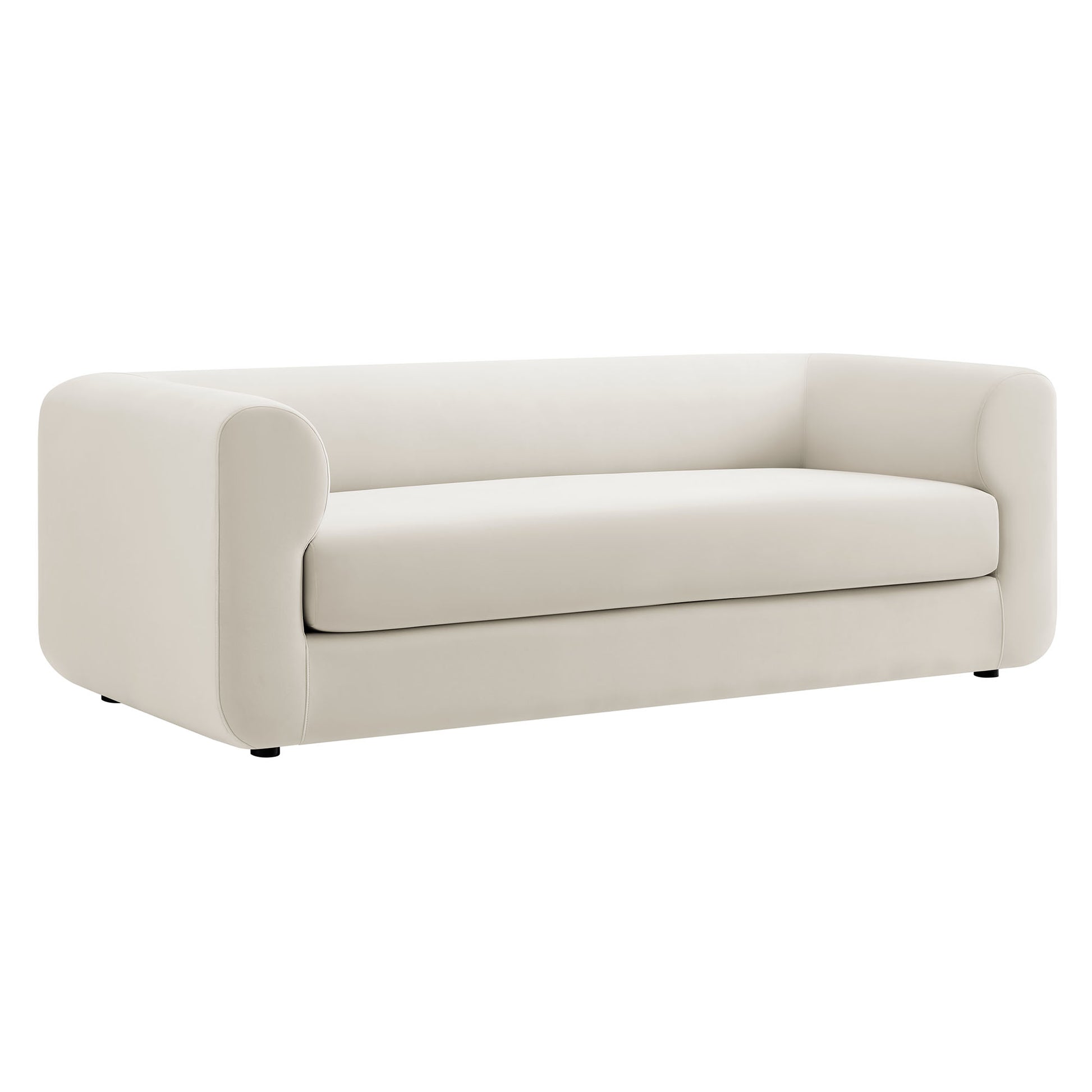 Leif 89" Performance Velvet Upholstered Sofa - Alabaster