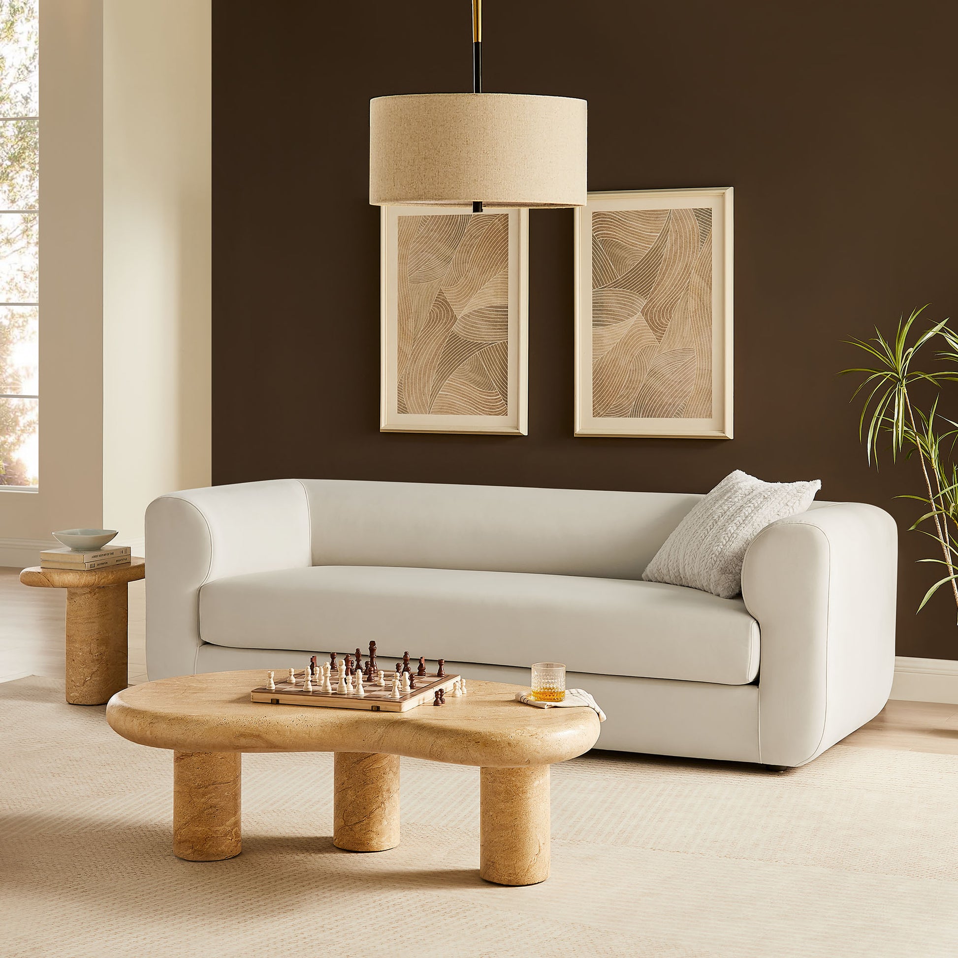 Leif 89" Performance Velvet Upholstered Sofa