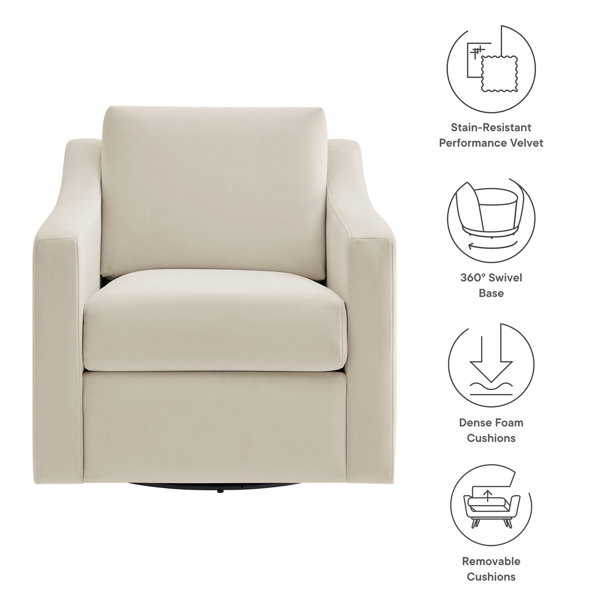Liora Performance Velvet Armchair - Chocolate