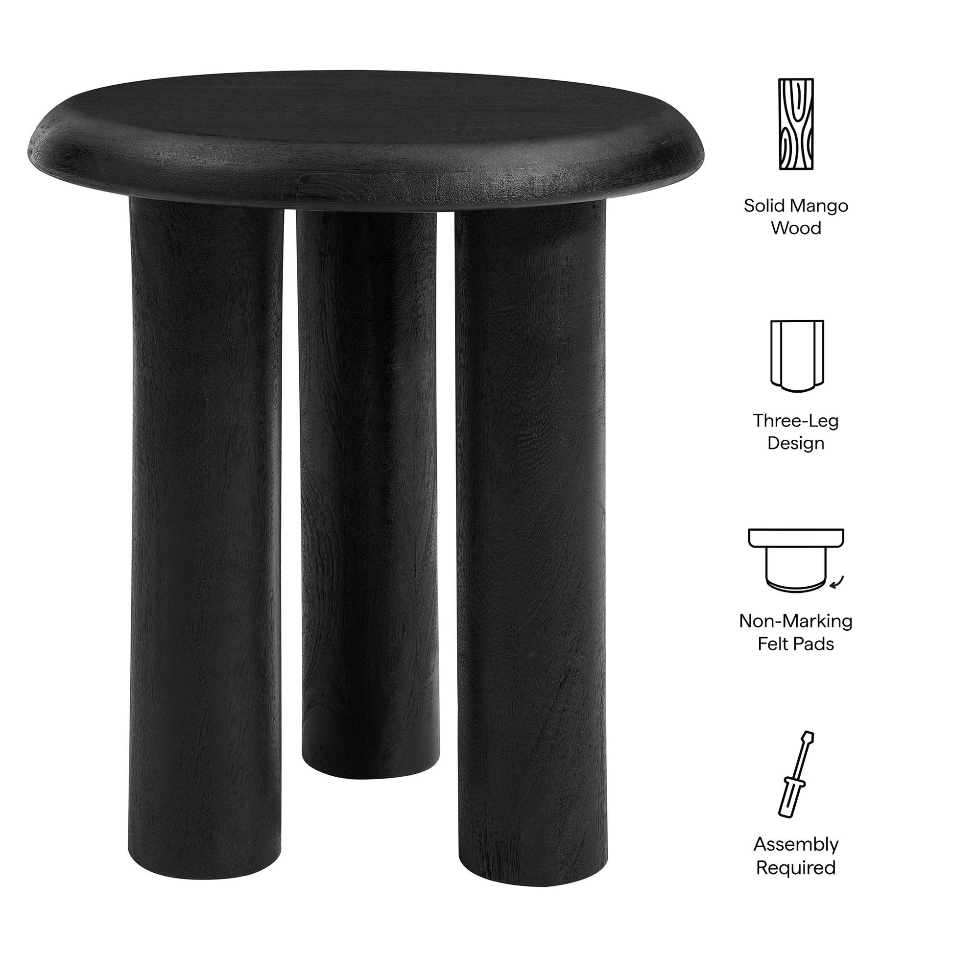 Mavina Mango Wood Side Table - Walnut