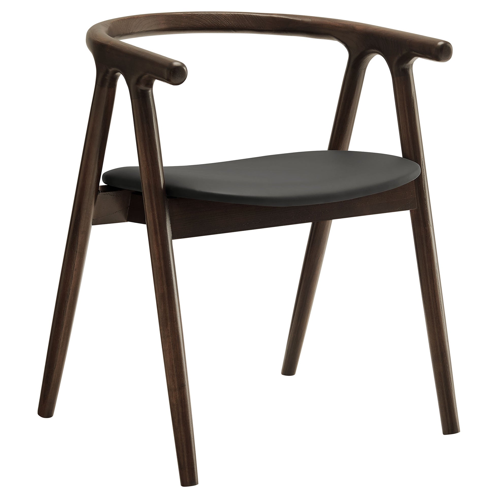 Henry Vegan Leather and Wood Dining Chair - Black