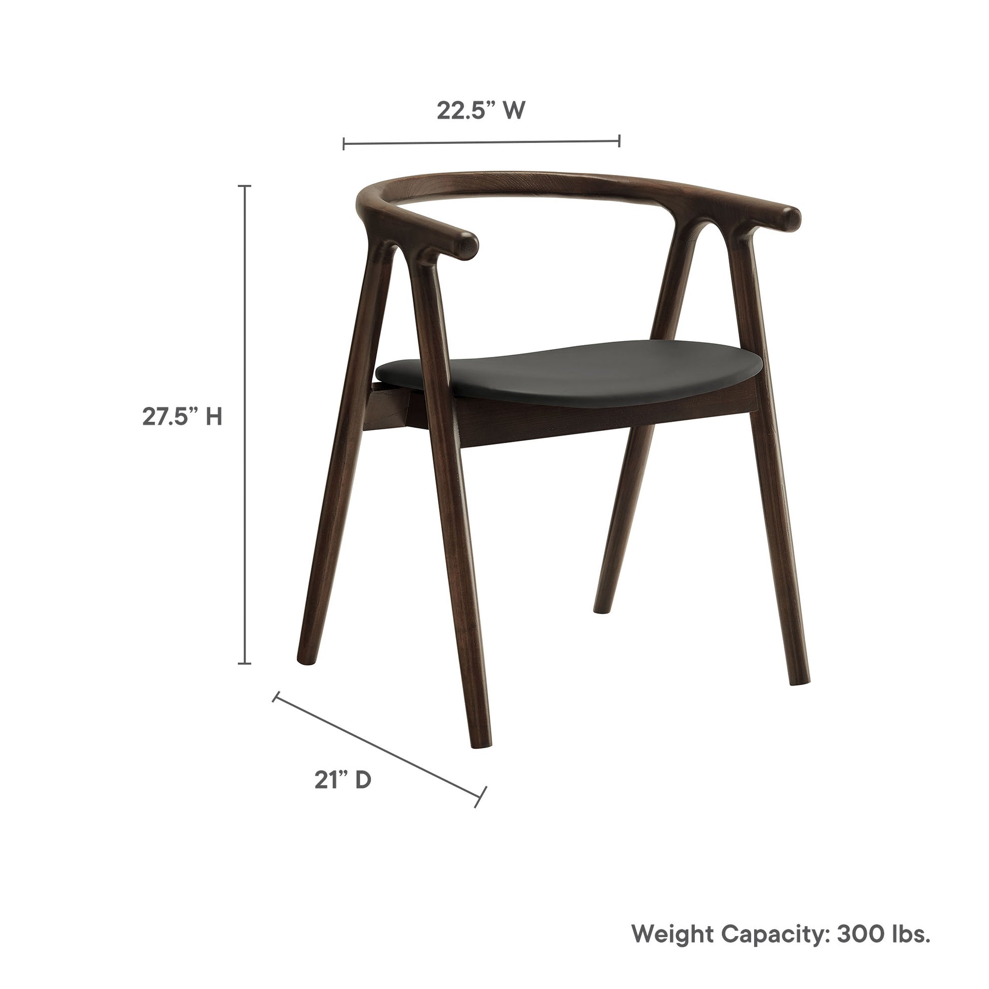 Henry Vegan Leather and Wood Dining Chair - Stone