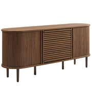 Harlan 67" Fluted Oval Sideboard Cabinet - Walnut
