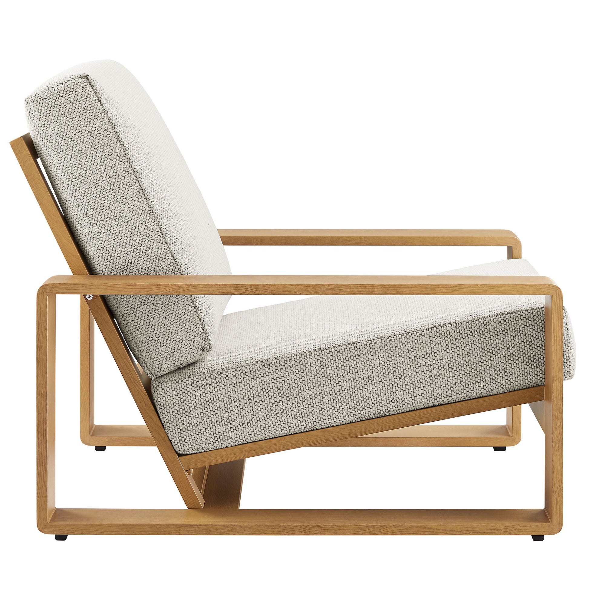Lirienne Outdoor Patio Aluminum Faux Wood Armchairs Set of 2