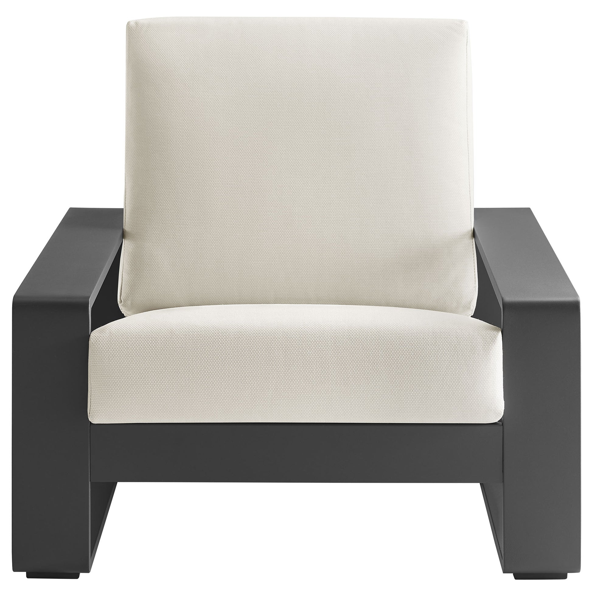 Lirienne Outdoor Patio Aluminum Faux Wood Armchairs Set of 2