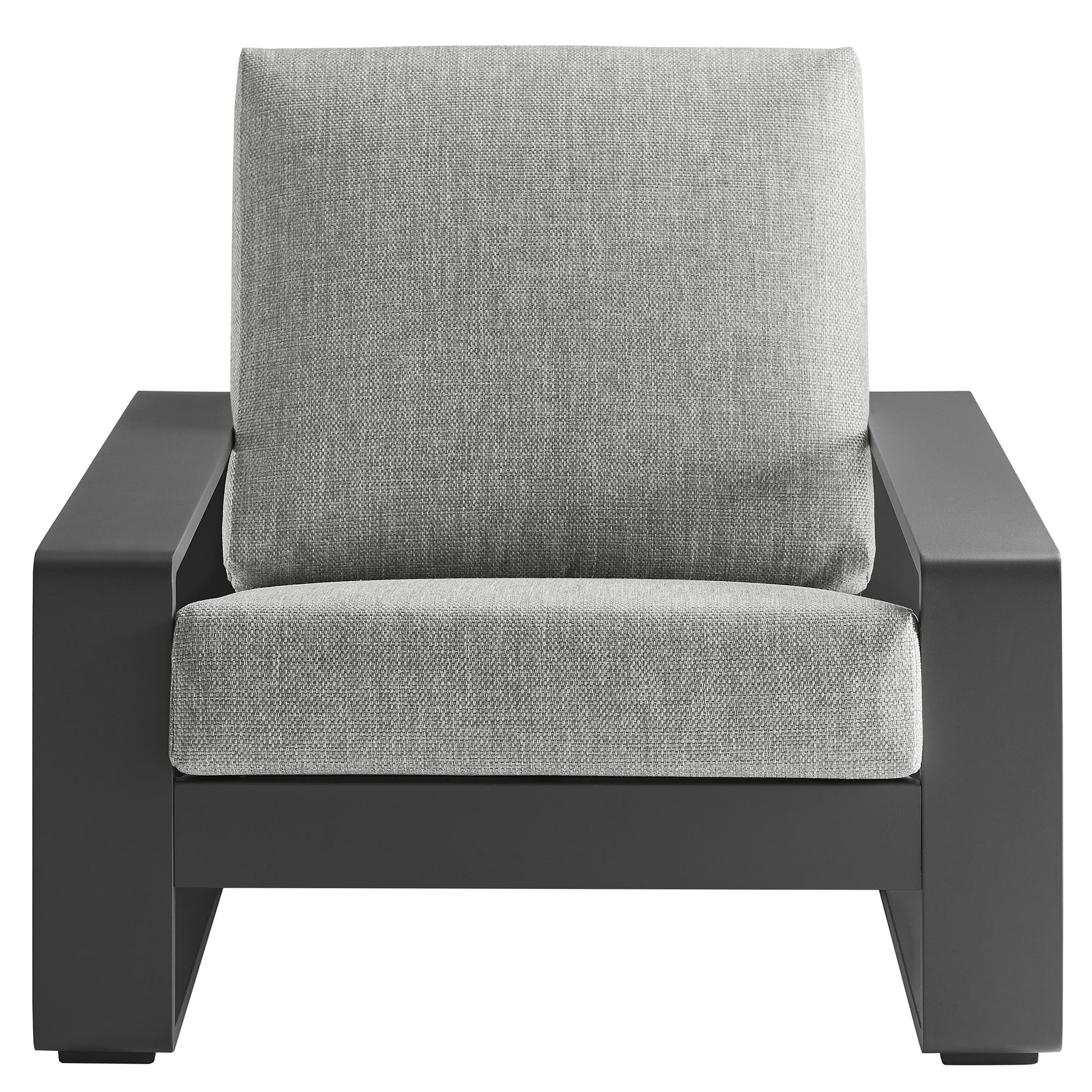 Lirienne Outdoor Patio Aluminum Faux Wood Armchairs Set of 2