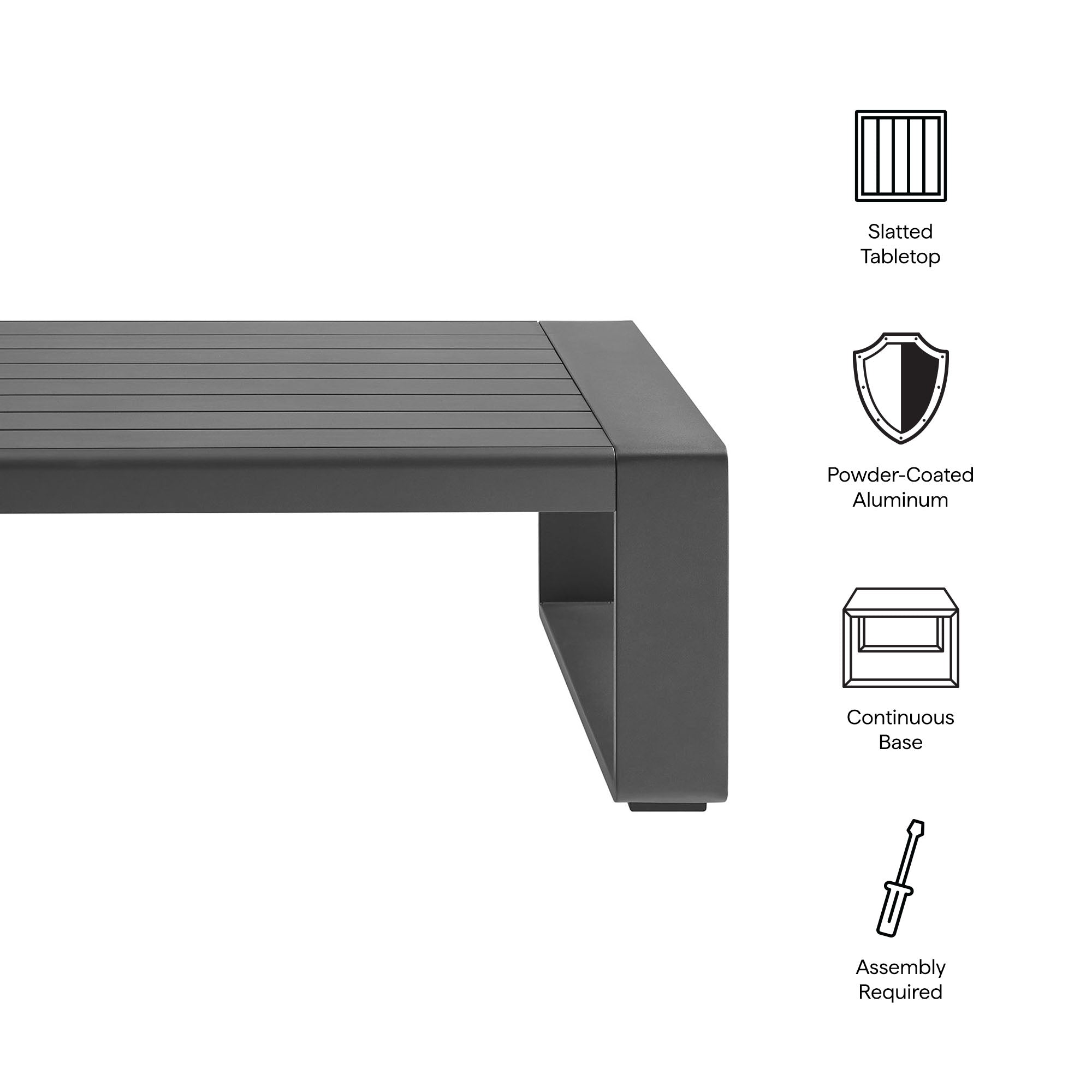 Lirienne Outdoor Patio Aluminum Coffee Table