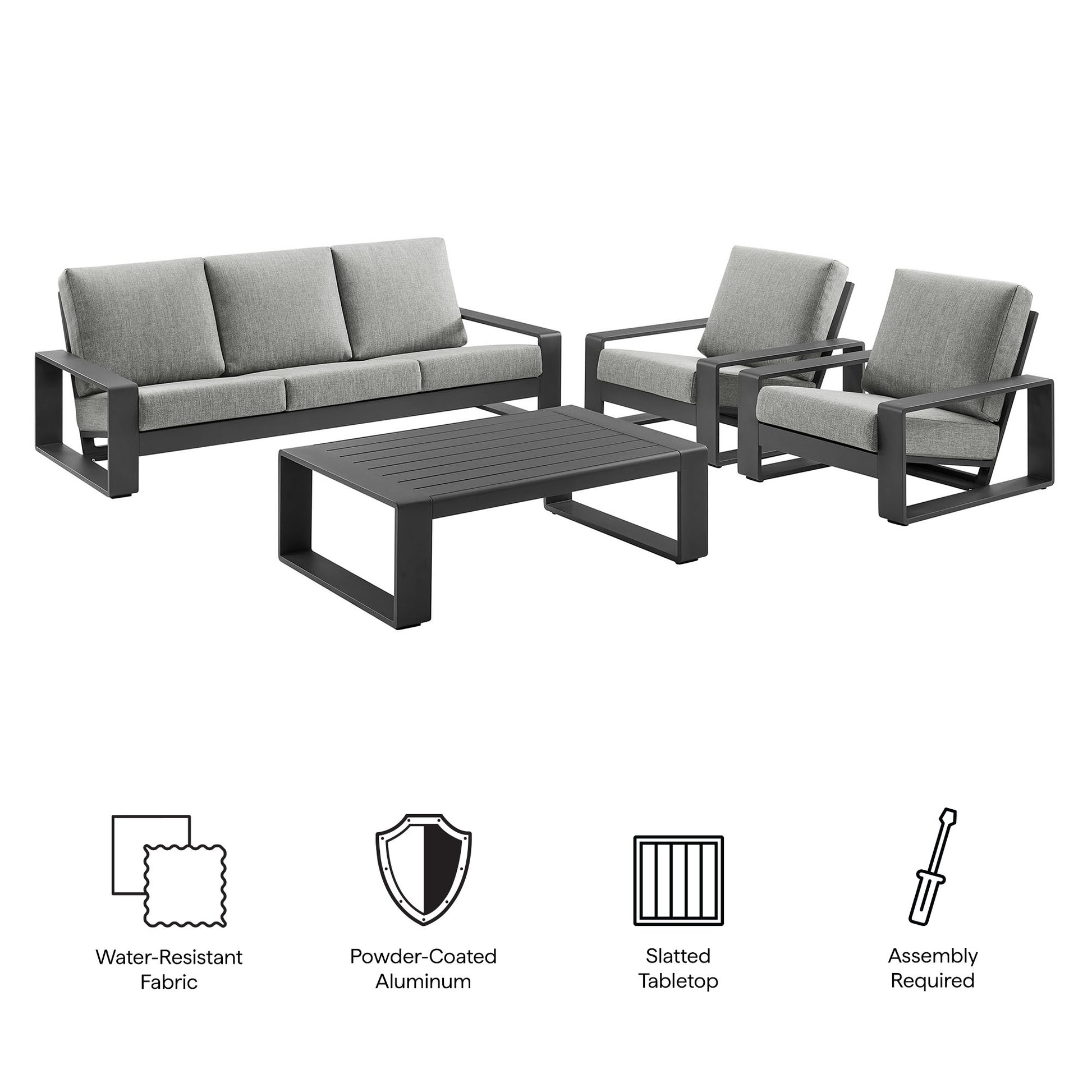 Lirienne 4-Piece Outdoor Patio Aluminum Furniture Set