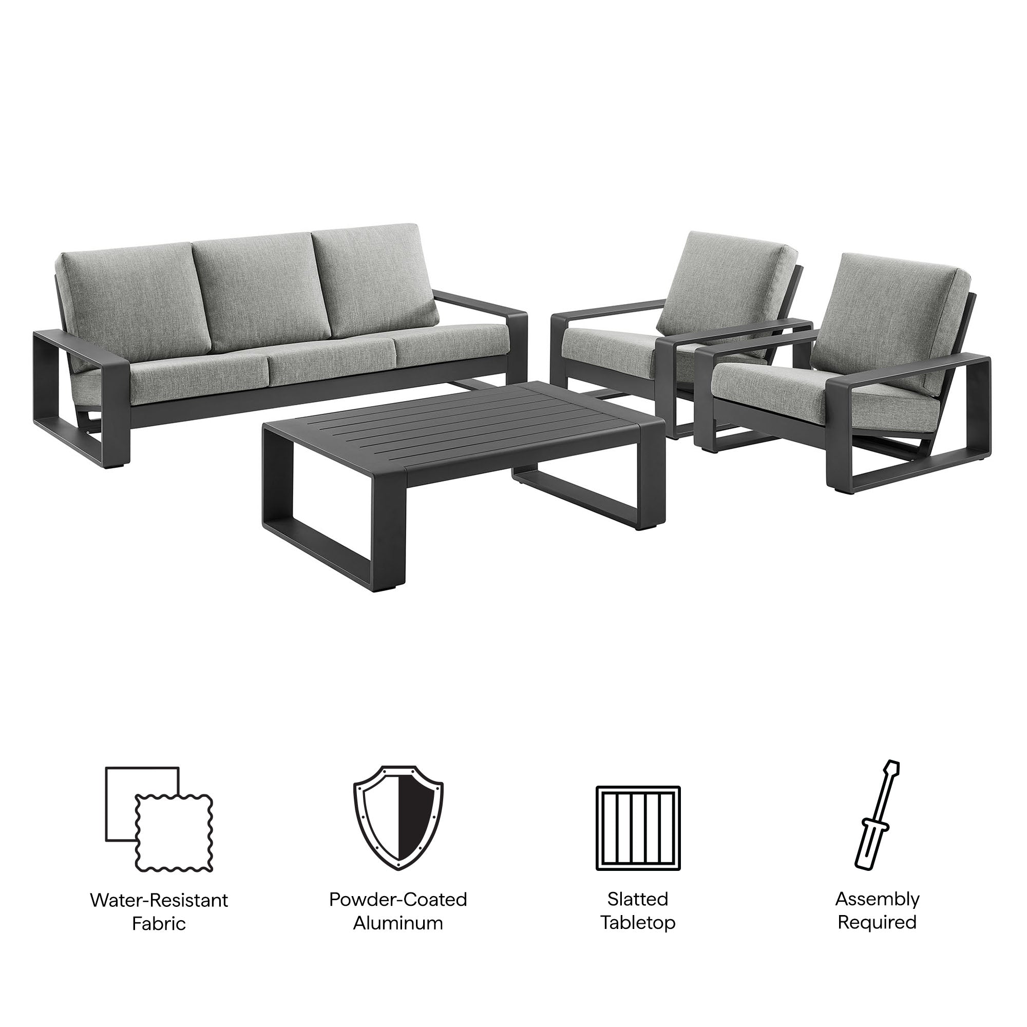 Lirienne 4-Piece Outdoor Patio Aluminum Furniture Set
