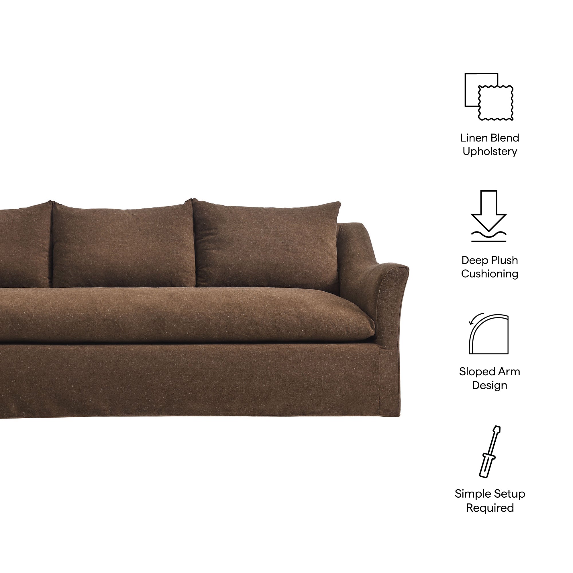 Somerset 92" Linen Blend Sofa - Linen