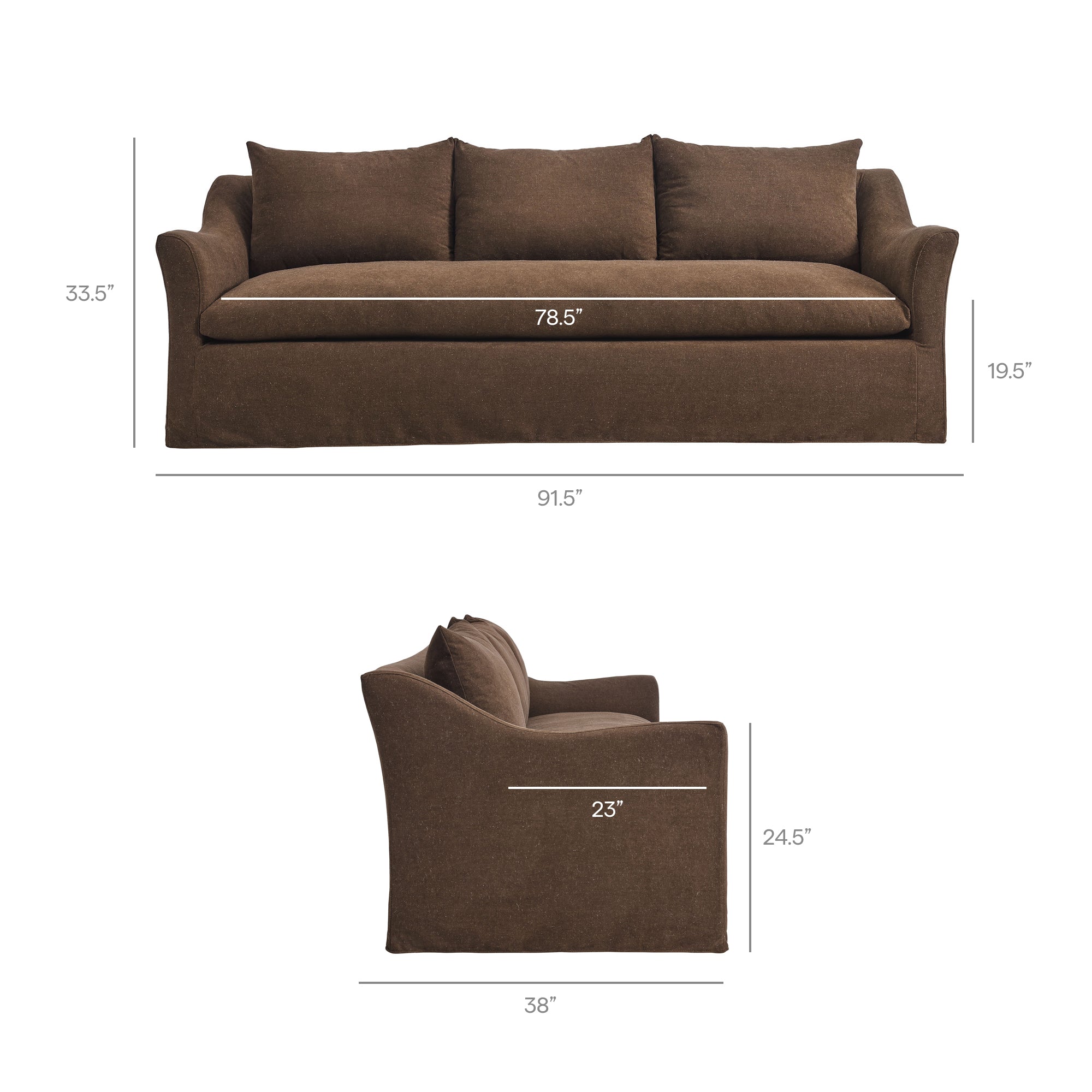 Somerset 92" Linen Blend Sofa - Sage