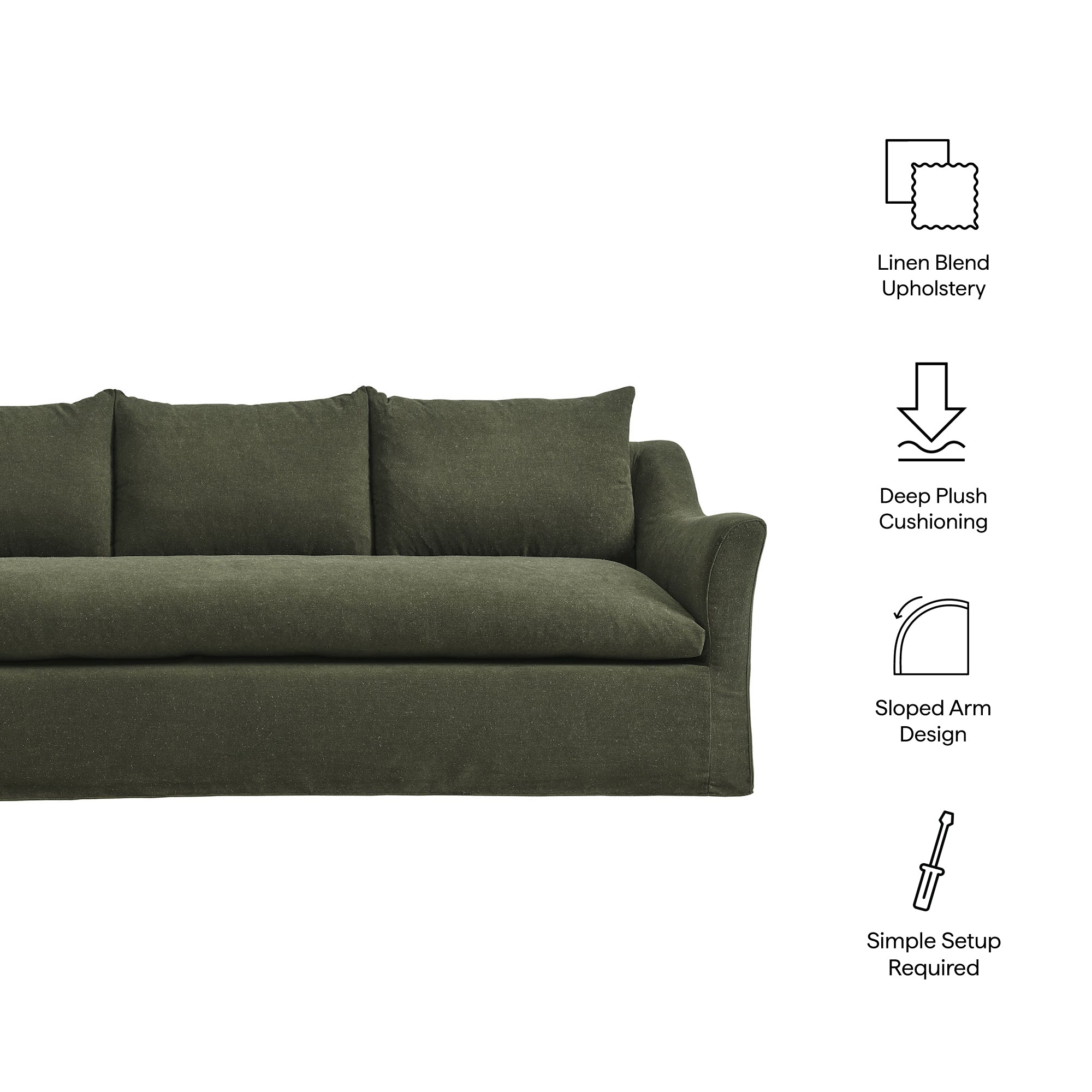 Somerset 92" Linen Blend Sofa