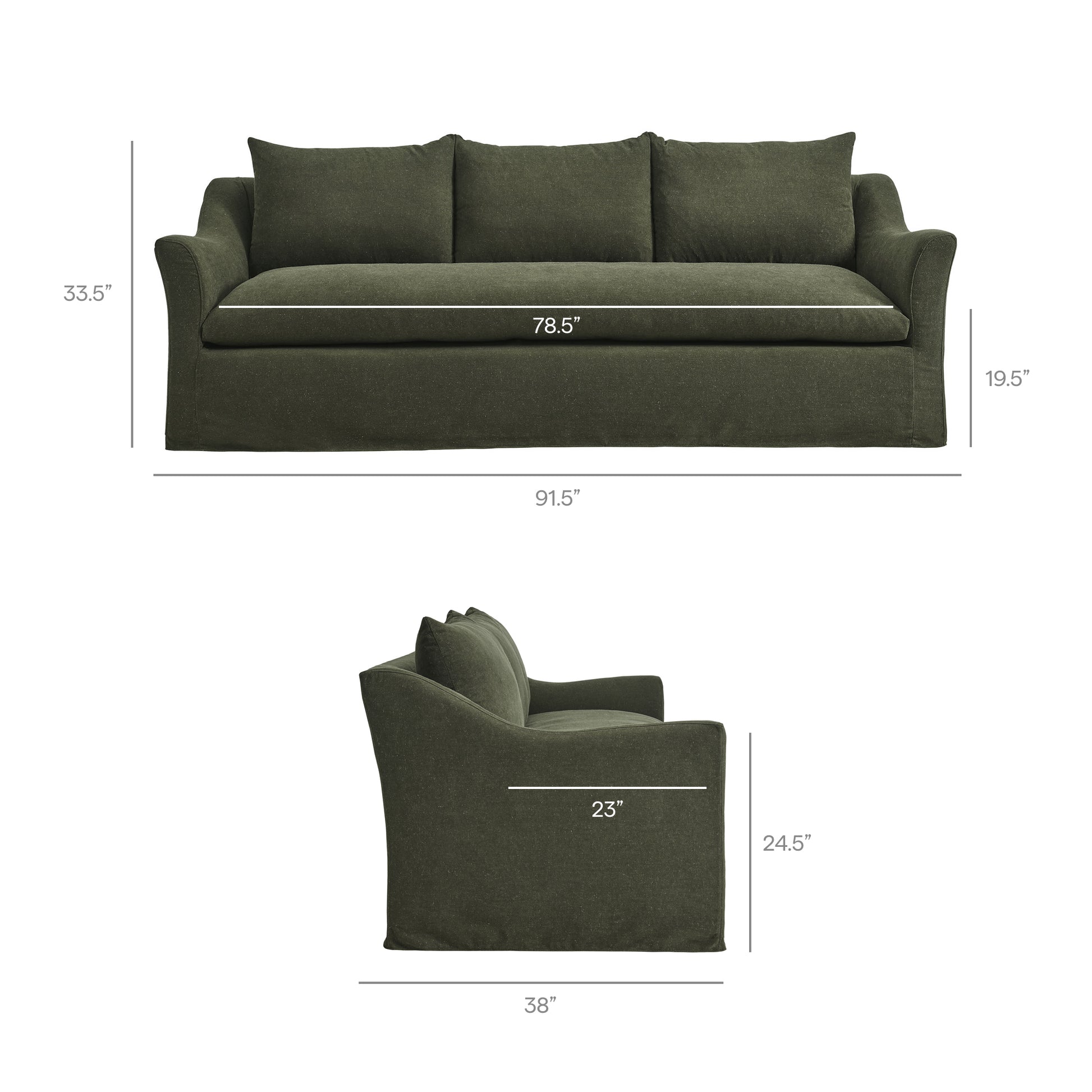 Somerset 92" Linen Blend Sofa