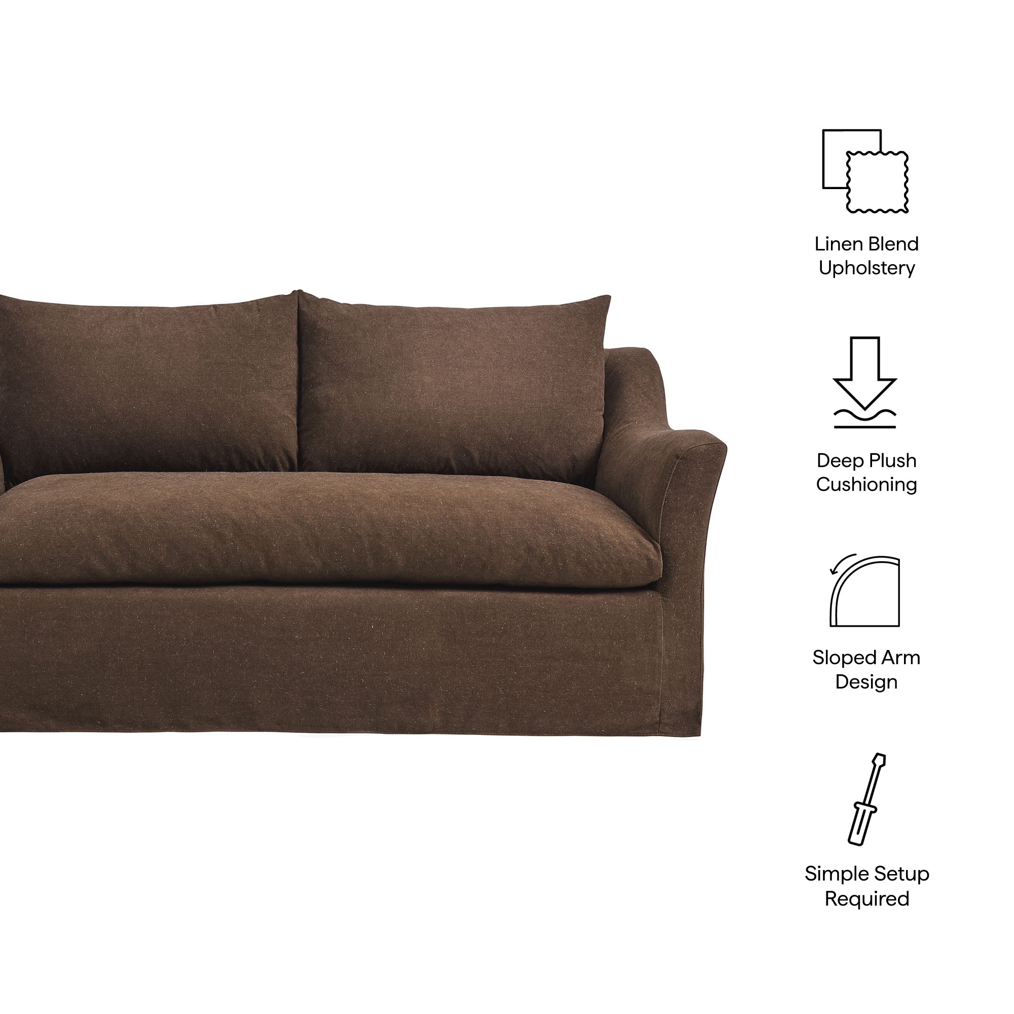 Somerset 70" Linen Blend Loveseat - Linen