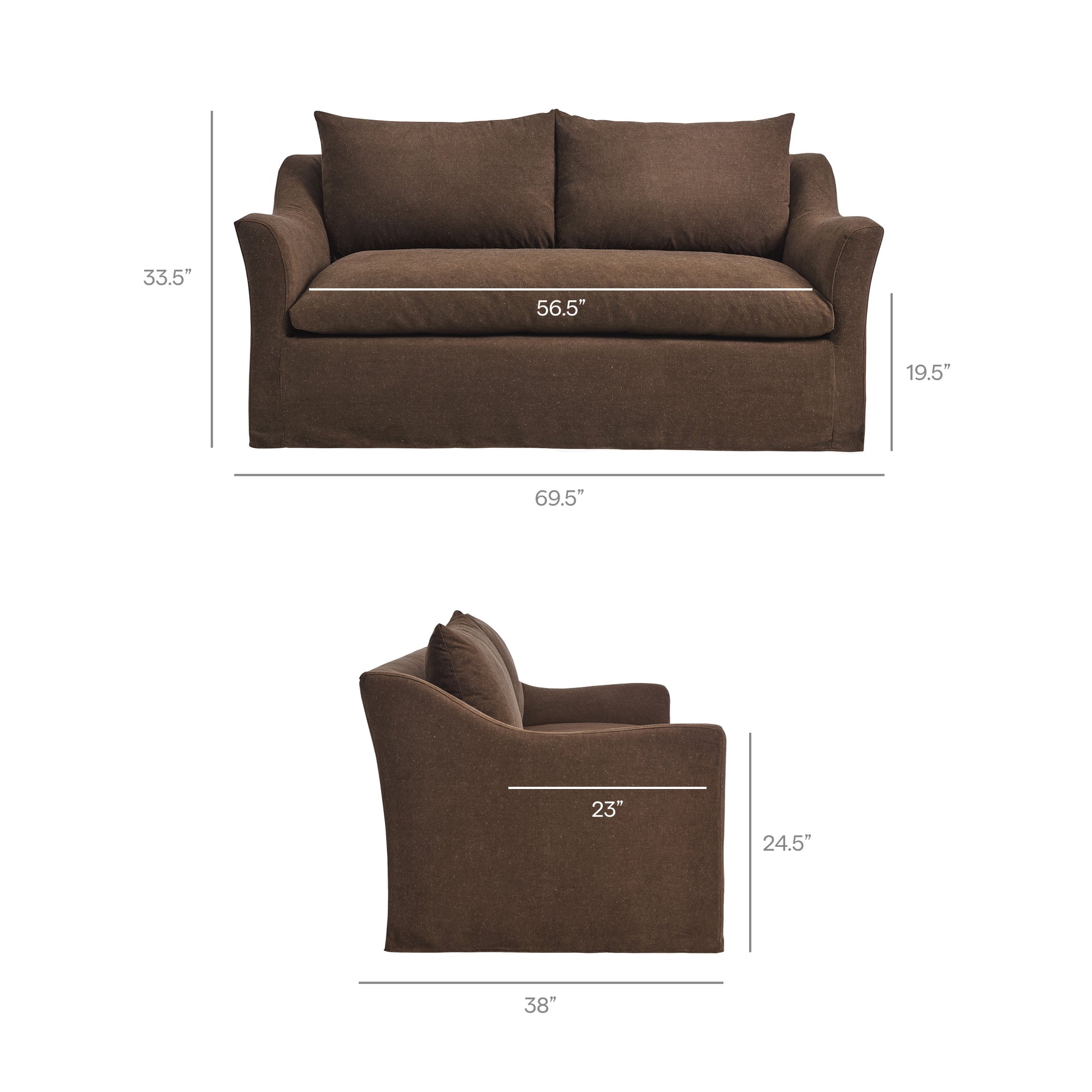 Somerset 70" Linen Blend Loveseat - Sage