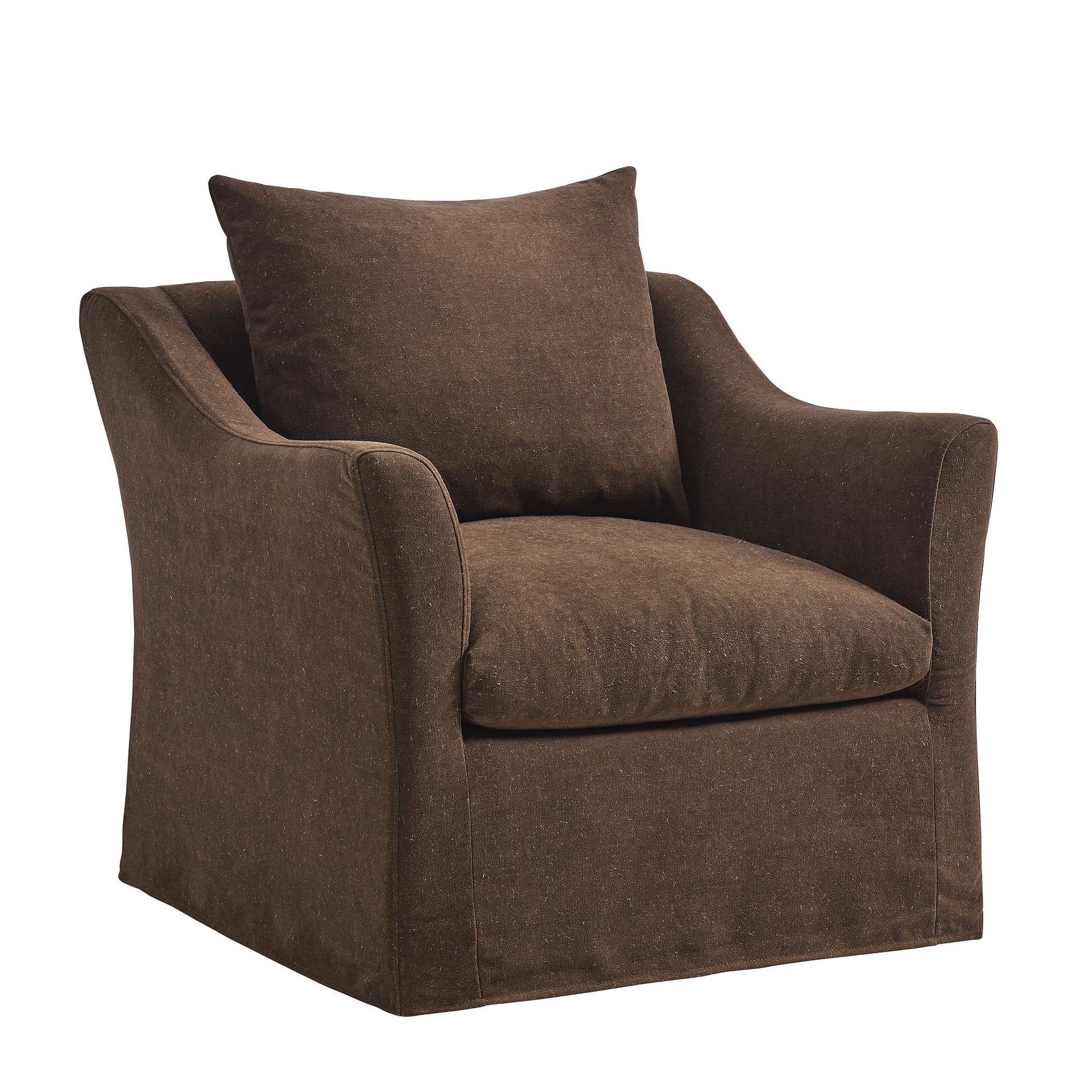 Somerset Linen Blend Armchair - Cocoa