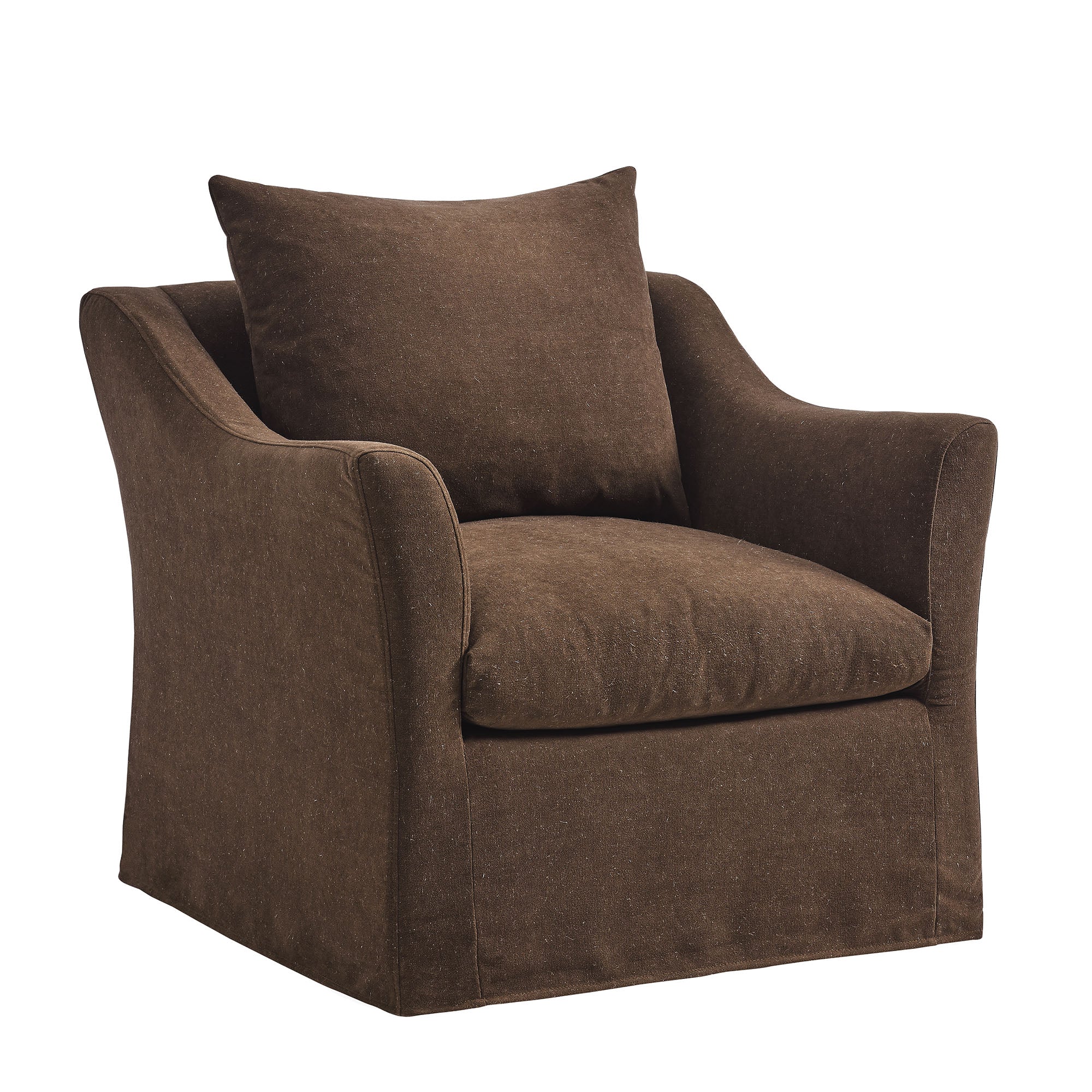 Somerset Linen Blend Armchair - Cocoa