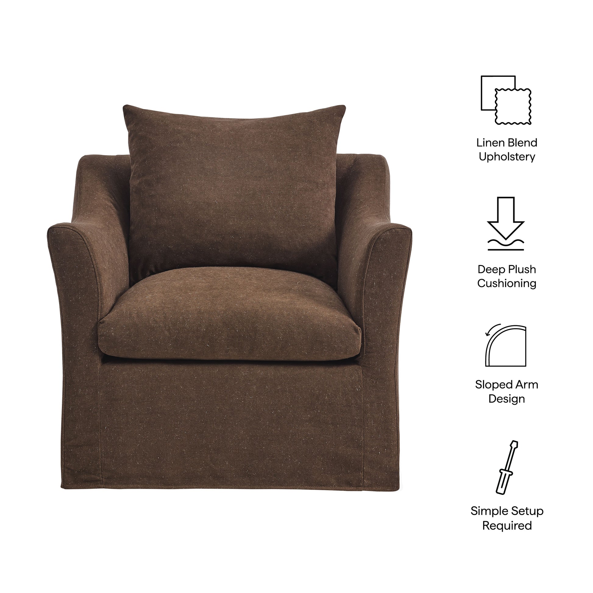 Somerset Linen Blend Armchair - Linen