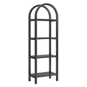 Vexley 72 Inch Tall Narrow Arched Bookshelf - Black