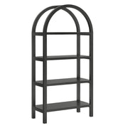 Vexley 60 Inch Arched Bookshelf - Black