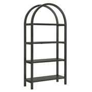 Vexley 72 Inch Large Arched Bookshelf - Black