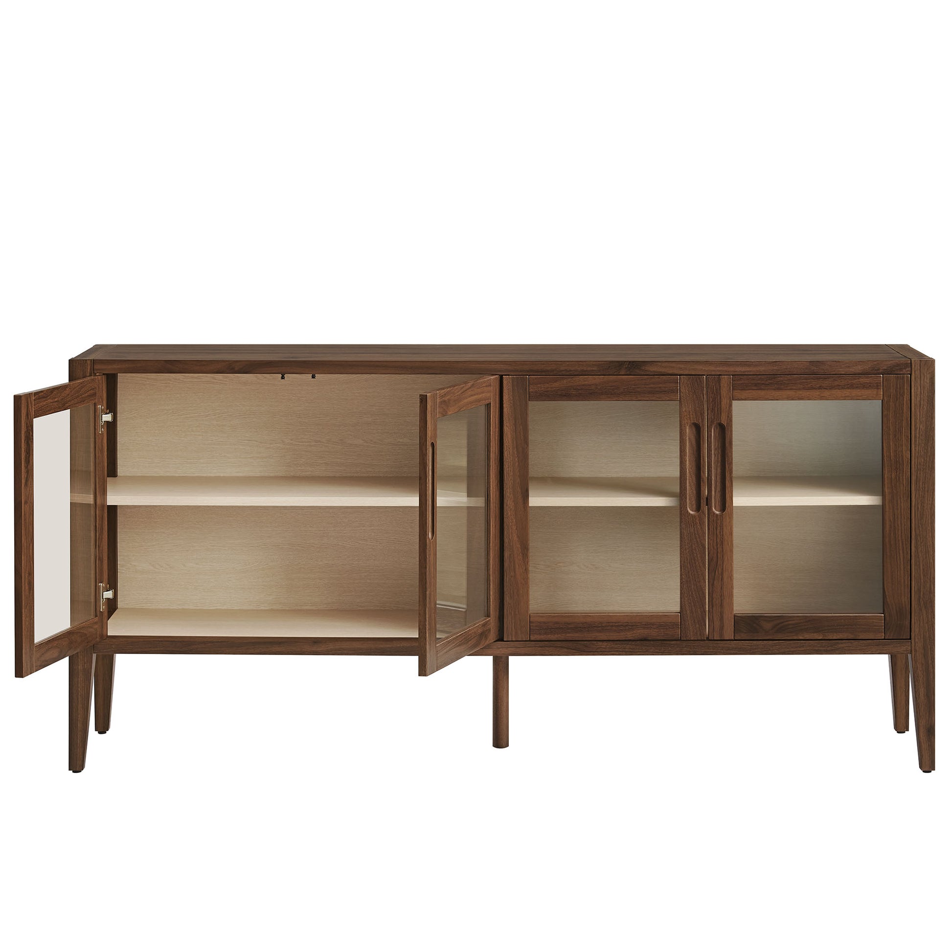 Nell 72" Glass Door Sideboard Storage Display Cabinet