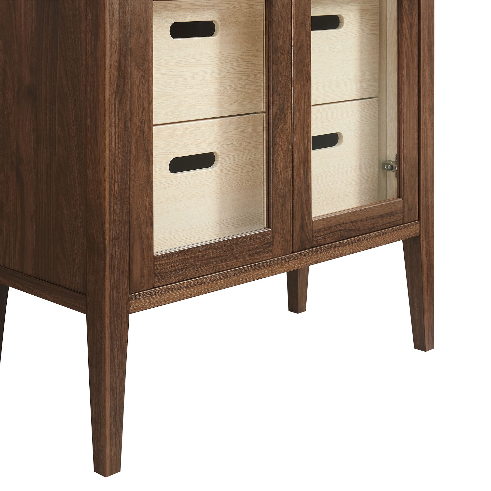 Nell 71" Glass Door Tall Display Storage Cabinet