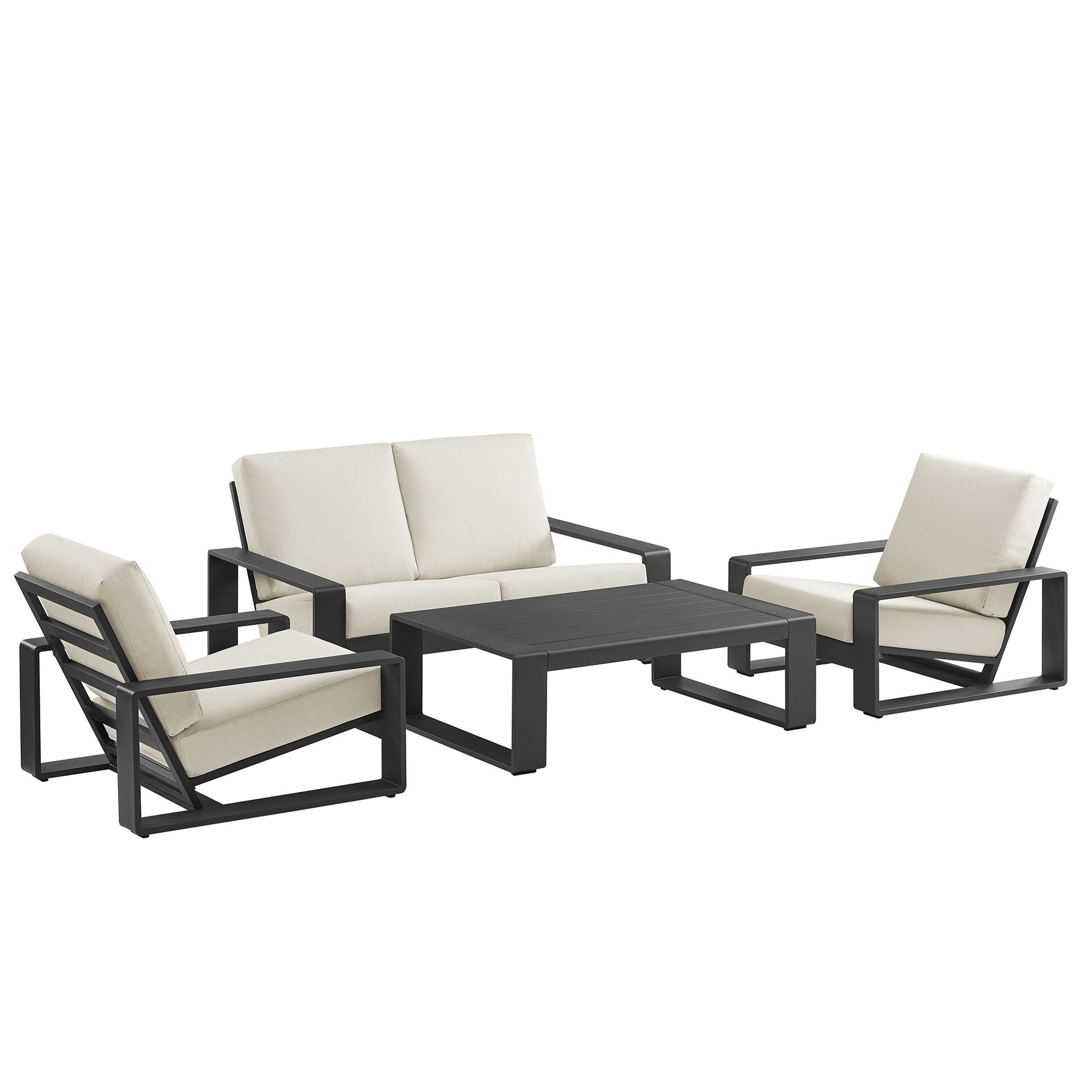 Lirienne 4-Piece Outdoor Patio Aluminum Furniture Set - Smoke