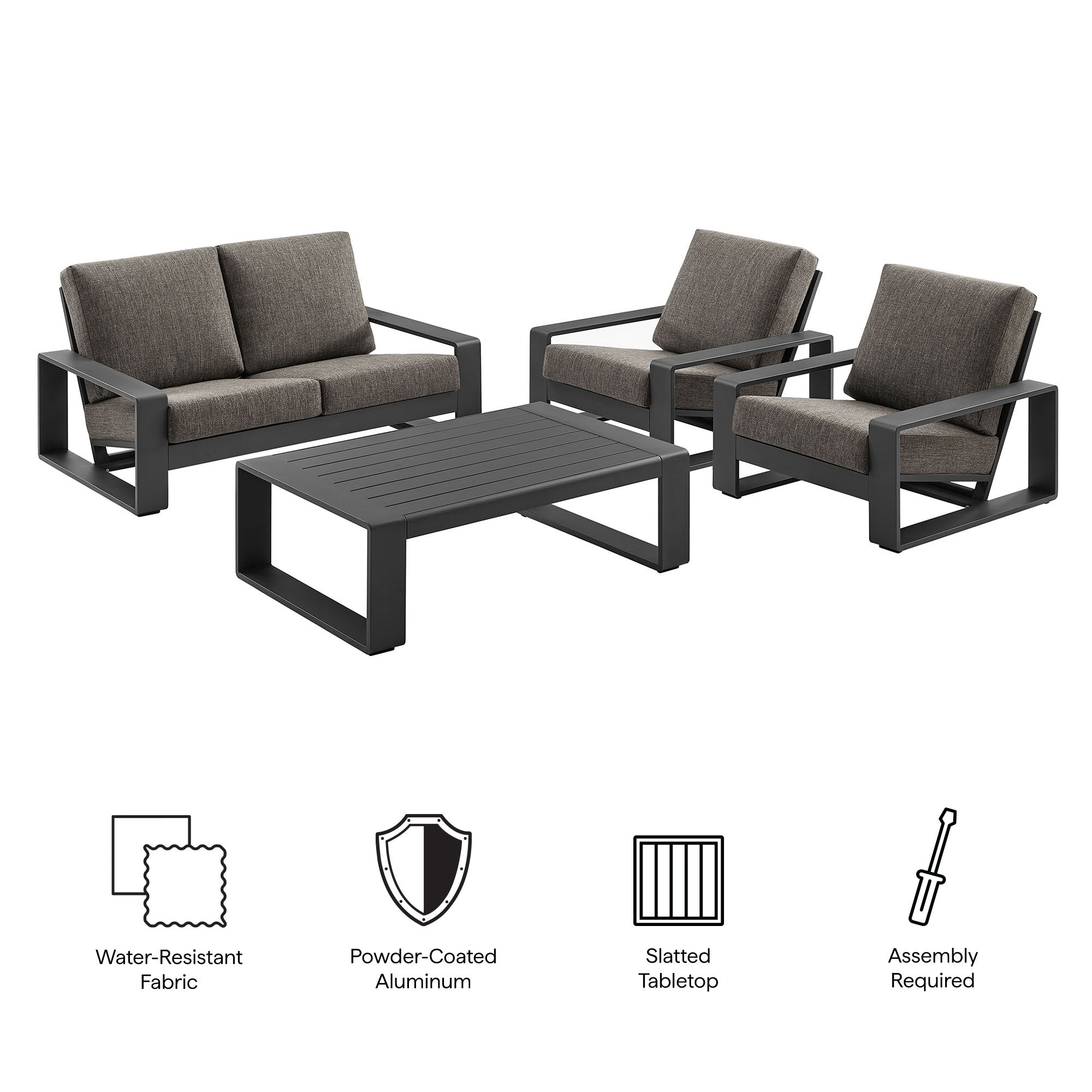 Lirienne 4-Piece Outdoor Patio Aluminum Furniture Set