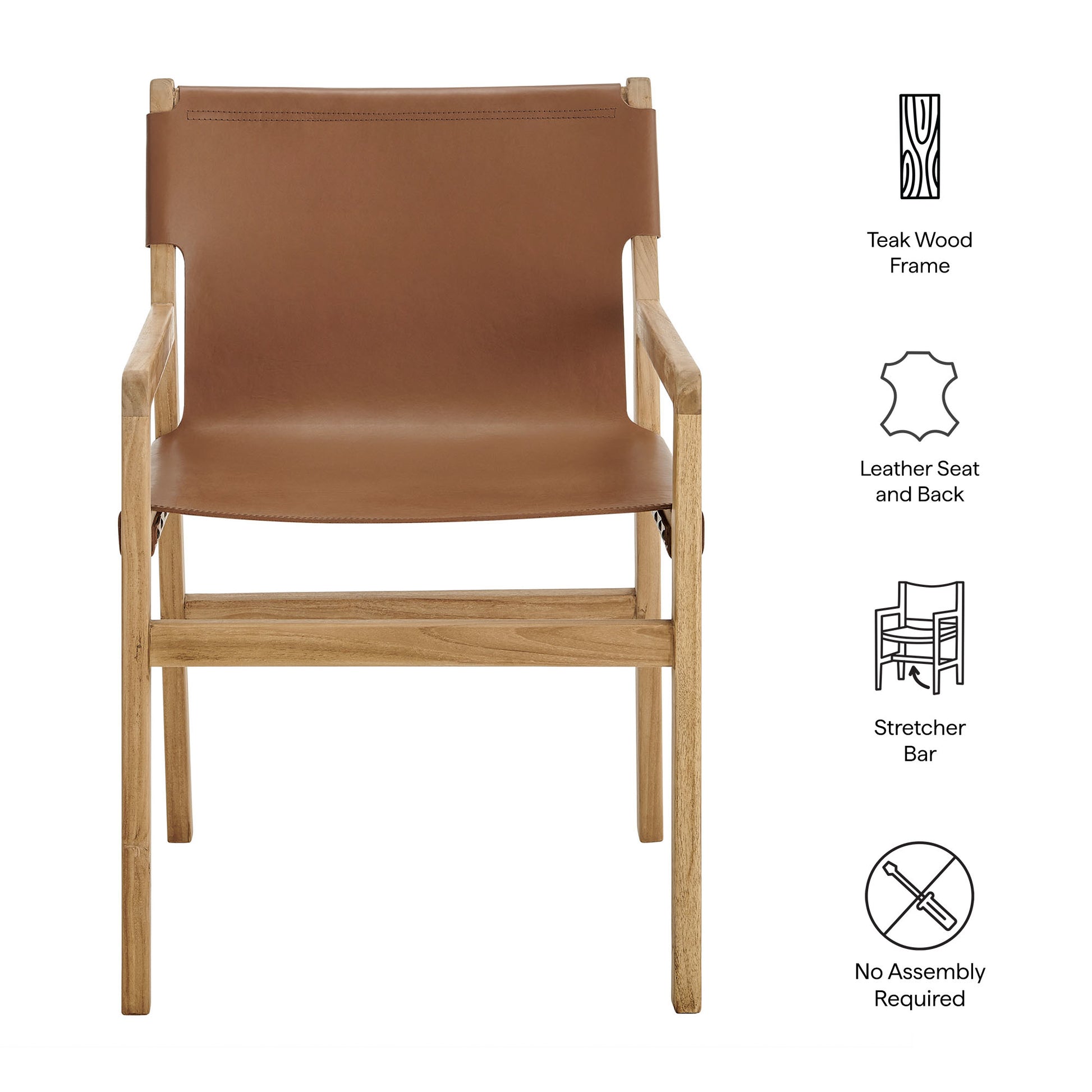 Sonora Leather Dining Chair - Nutmeg Brown