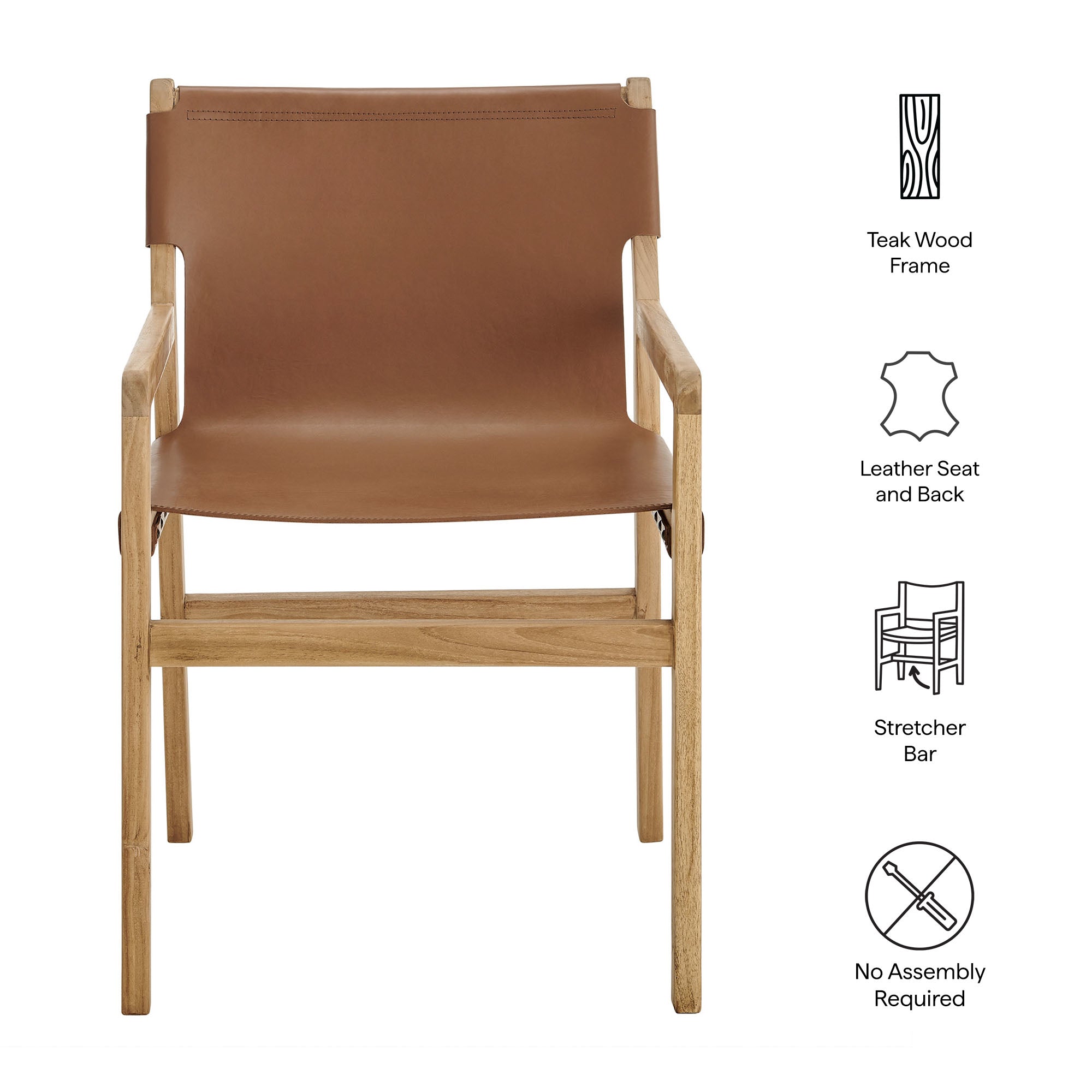 Sonora Leather Dining Chair - Nutmeg Brown