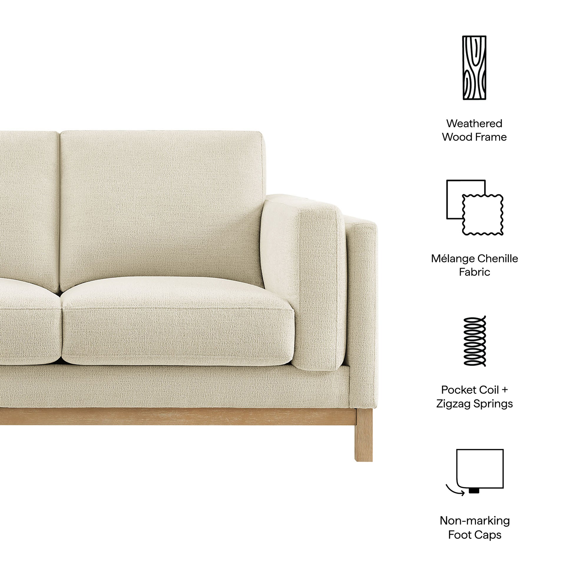 Roscoe 63 inch Fabric Loveseat - Mist