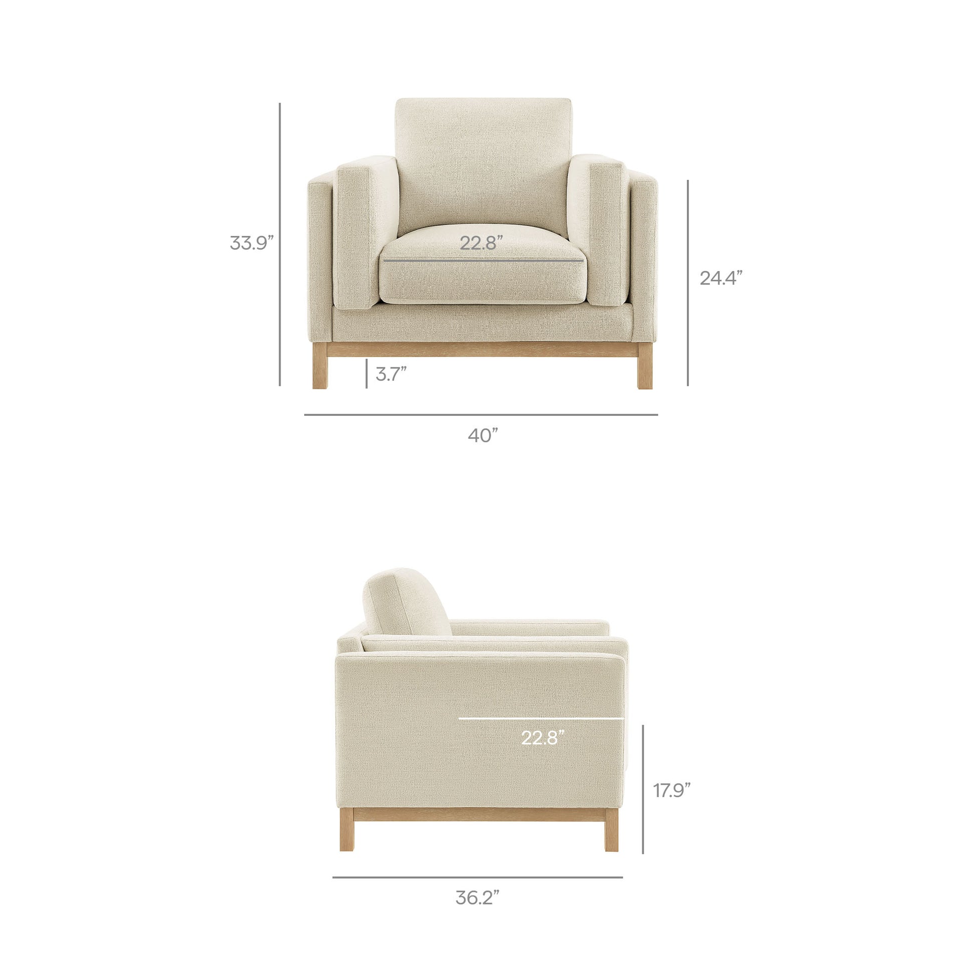 Roscoe Fabric Armchair - Pewter