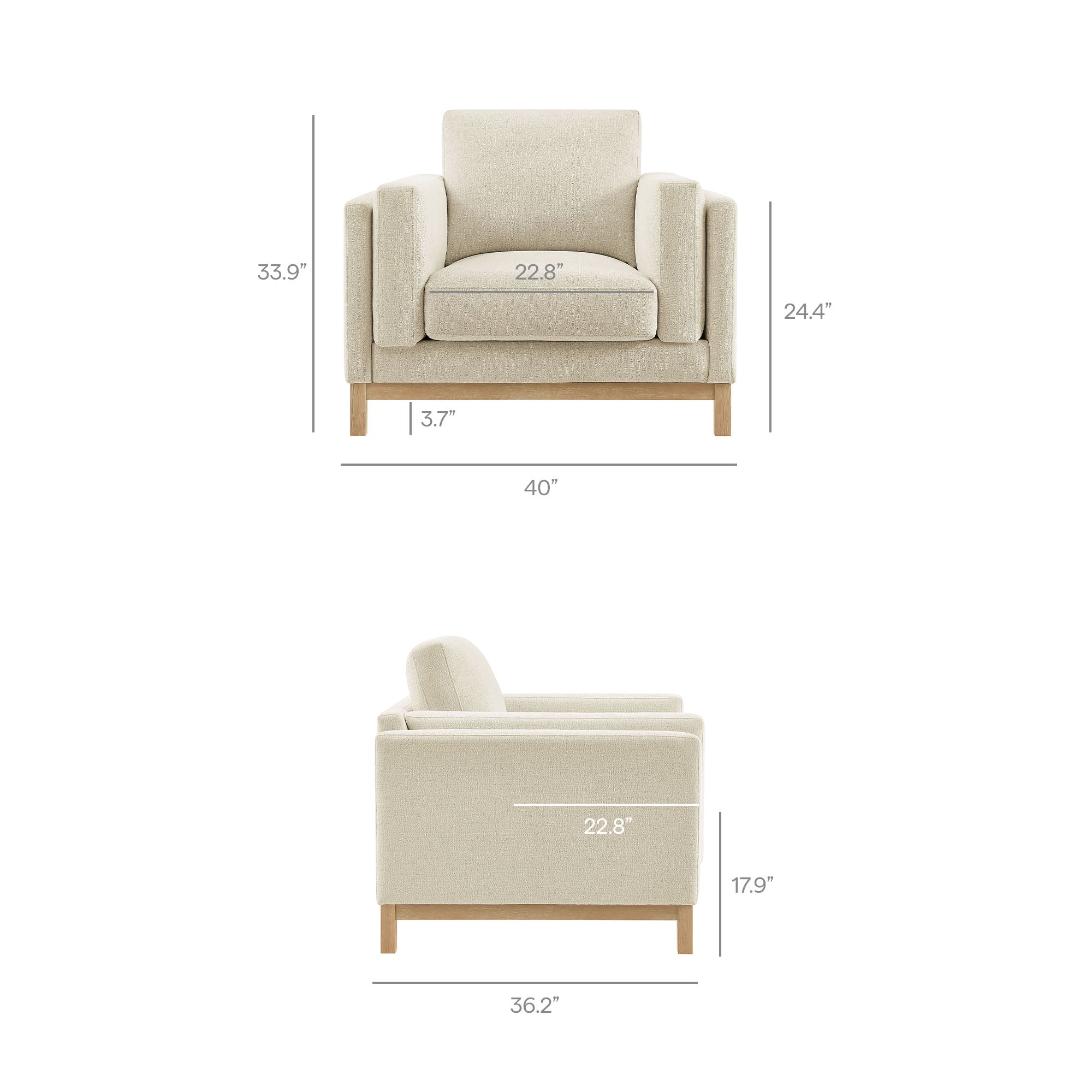 Roscoe Fabric Armchair - Pewter