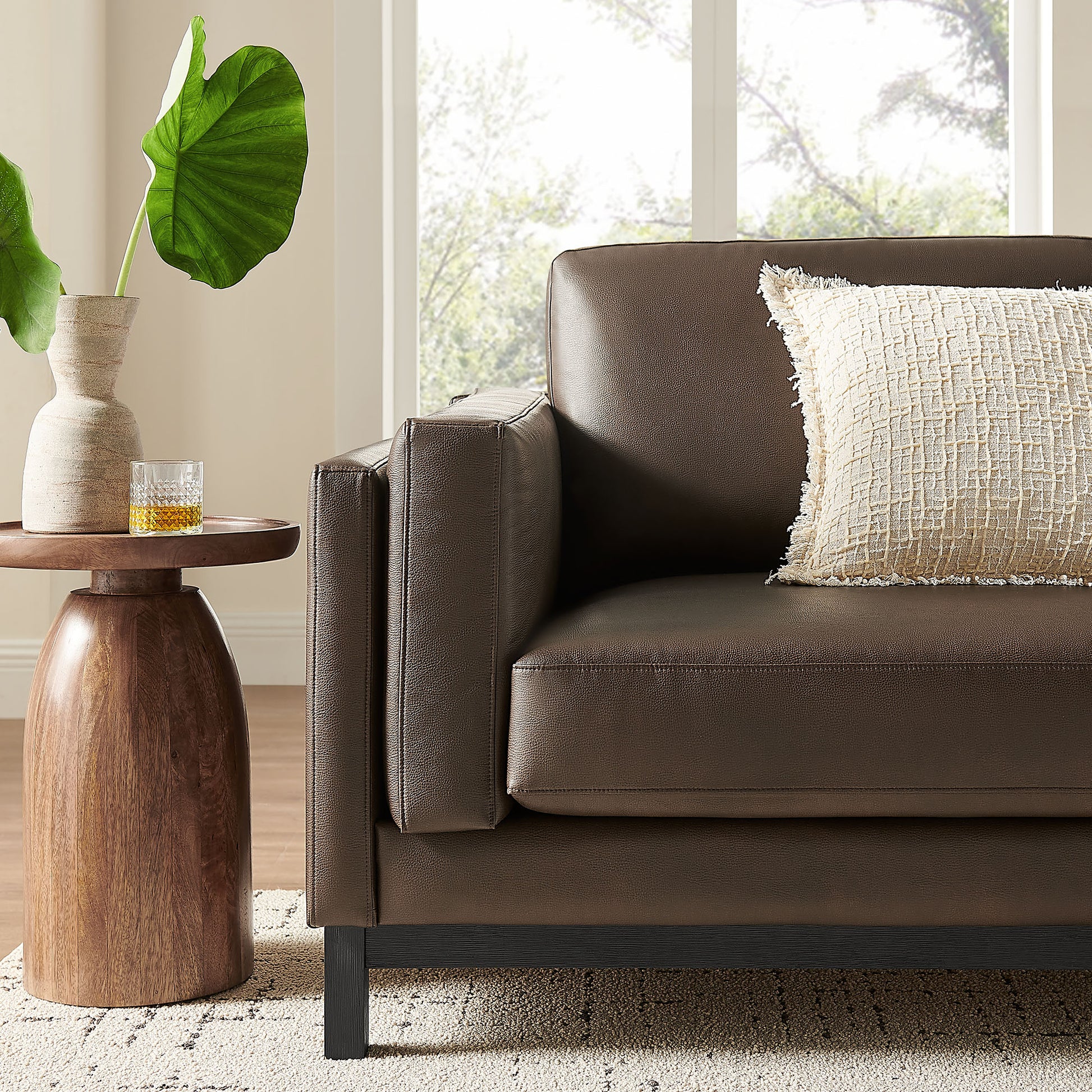 Roscoe 81 inch Vegan Leather Sofa