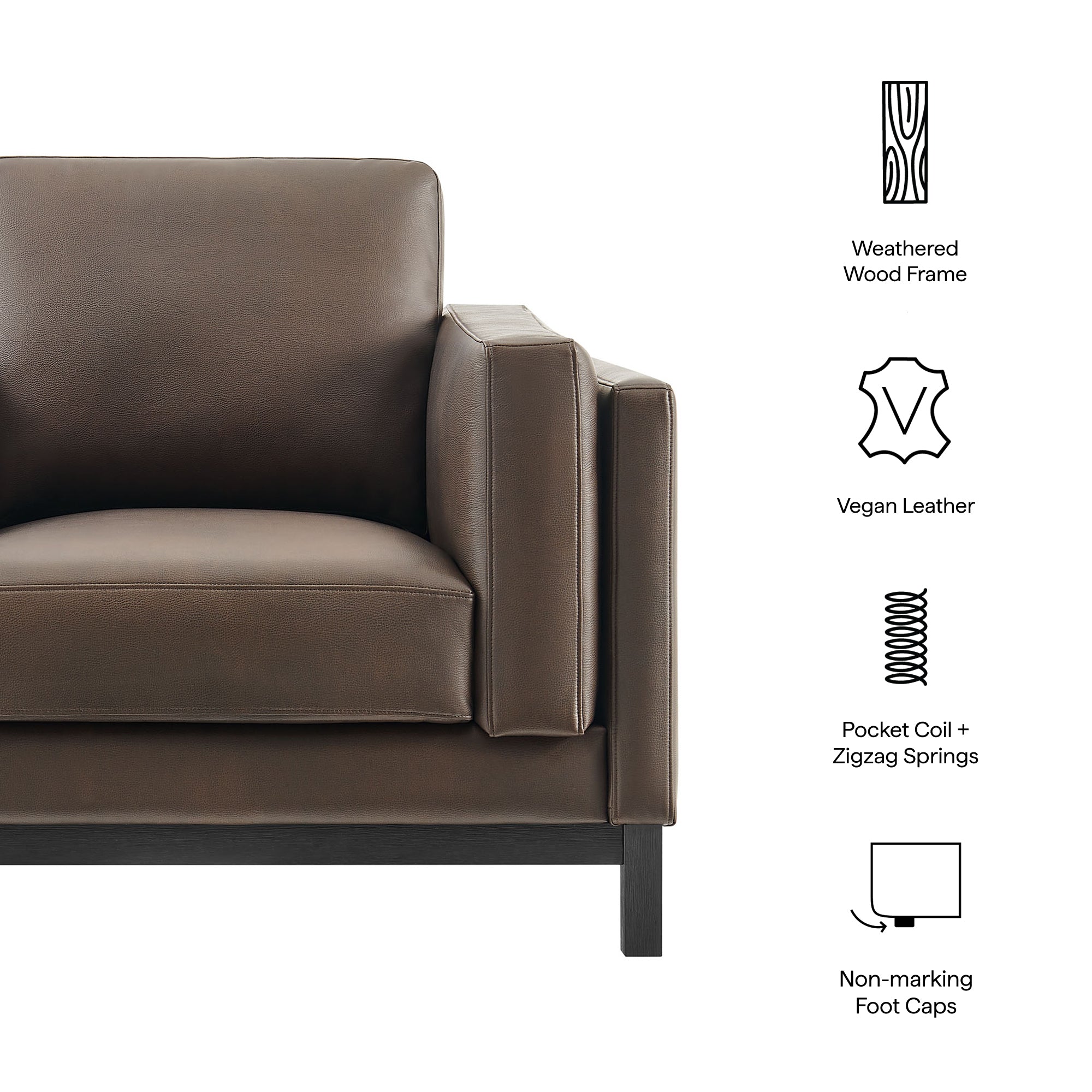 Roscoe Vegan Leather Armchair - Toast